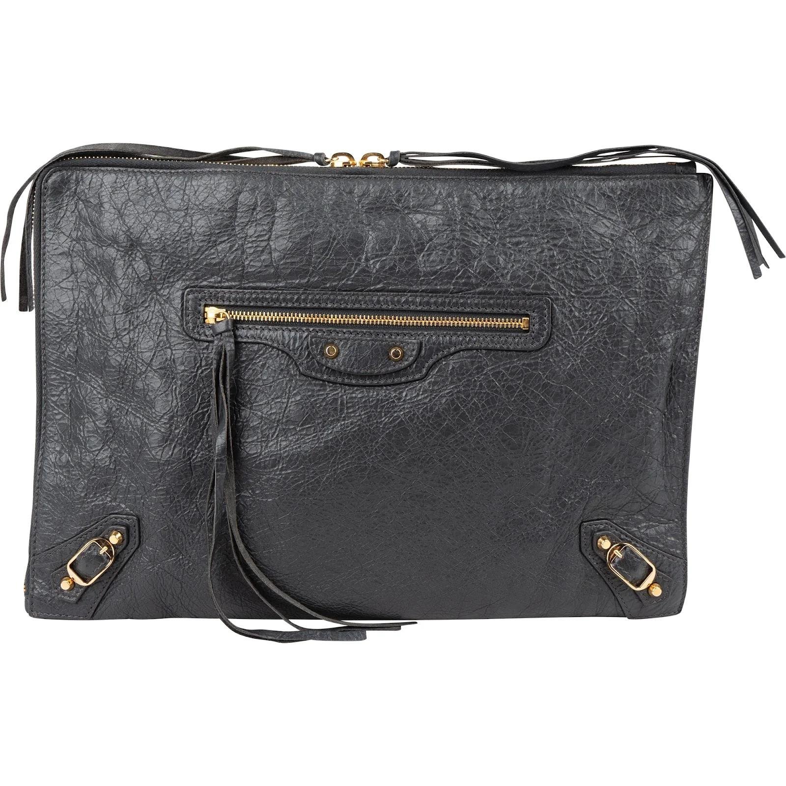 Leather clutch bag