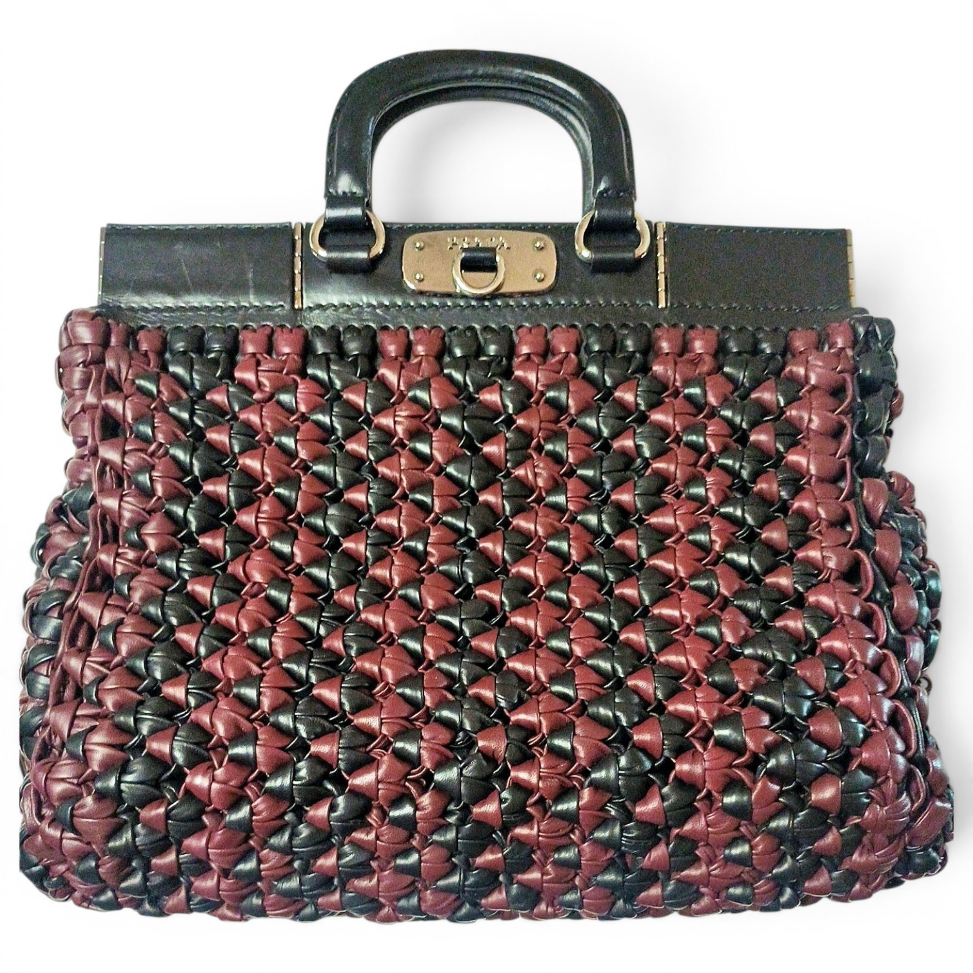 Madras leather handbag
