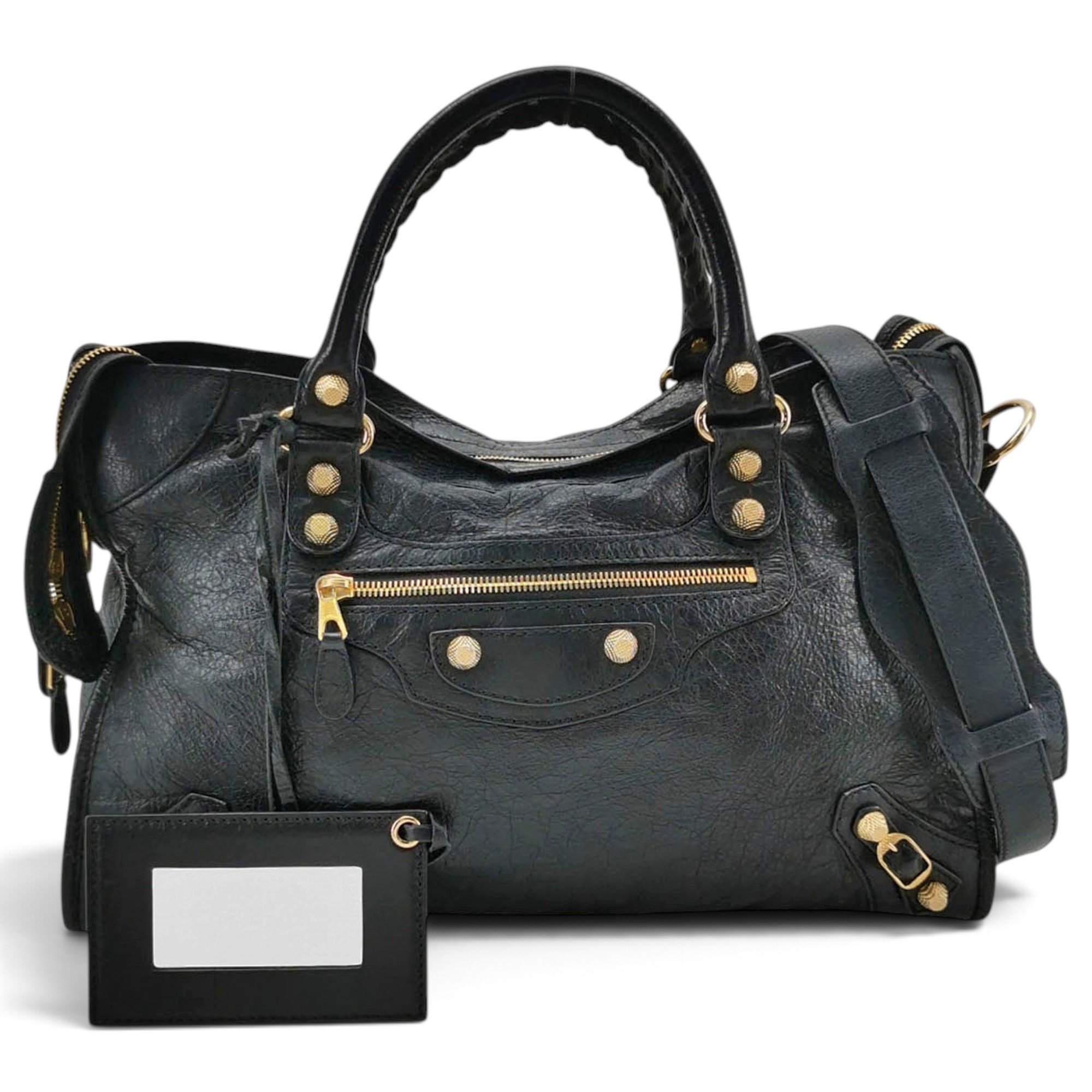 City leather handbag