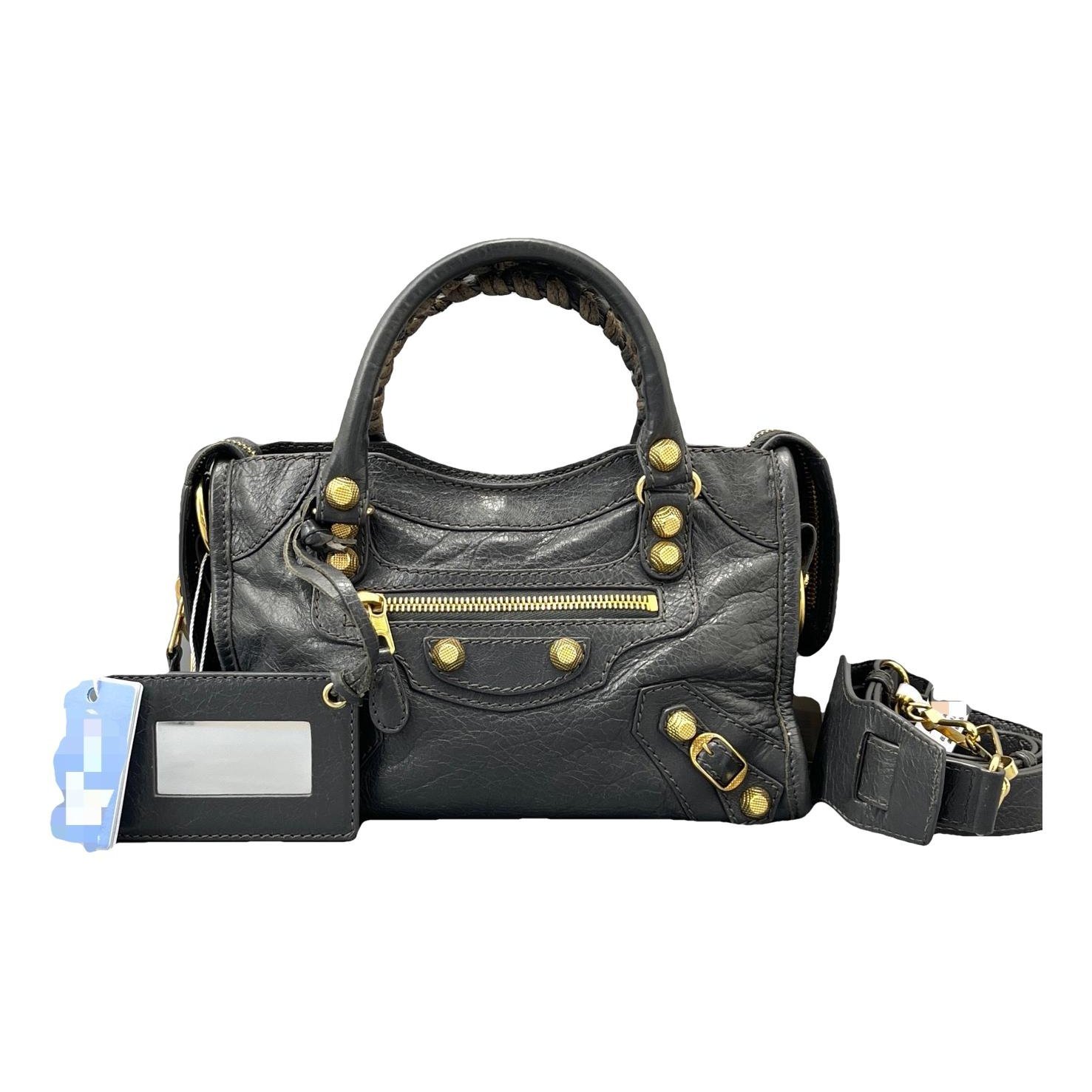 City leather handbag