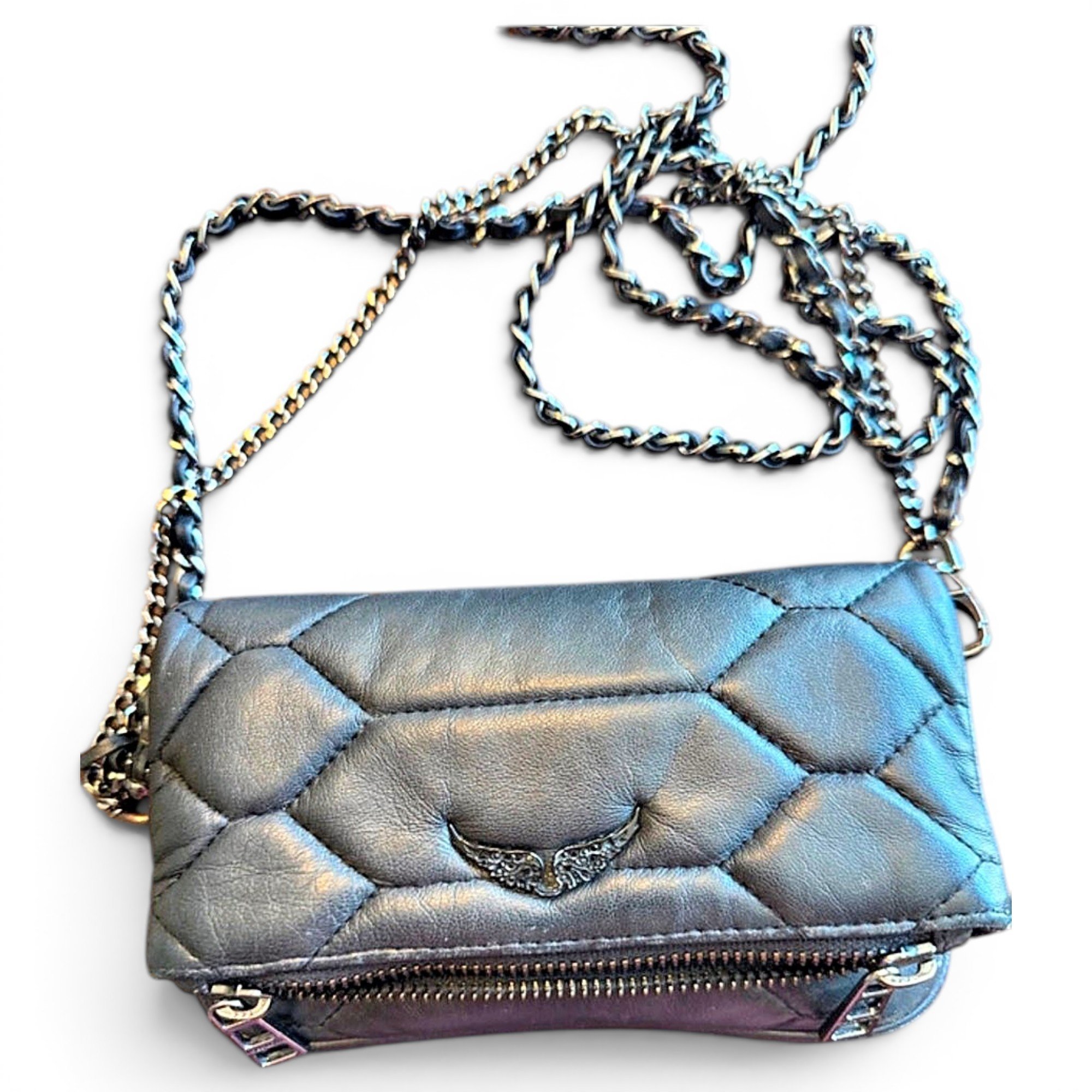 Rock leather clutch bag