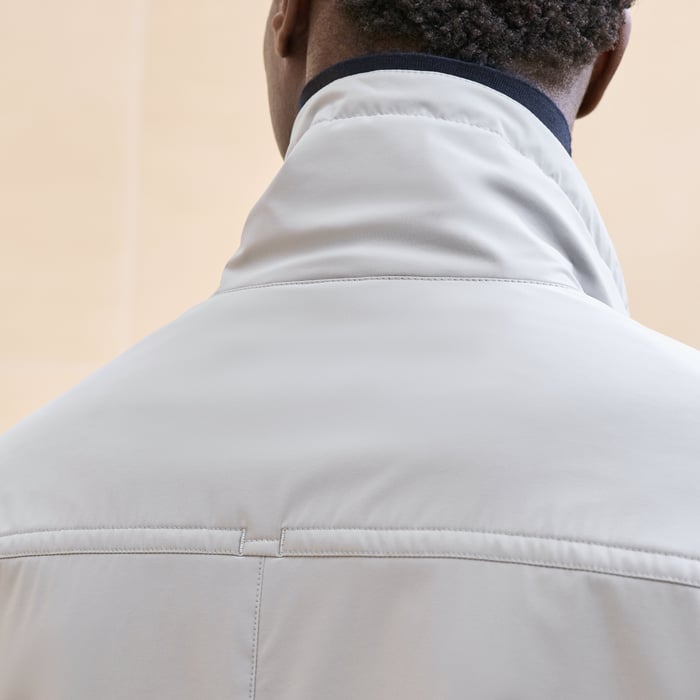 Silex Straight Cut Jacket With Leather Detail
