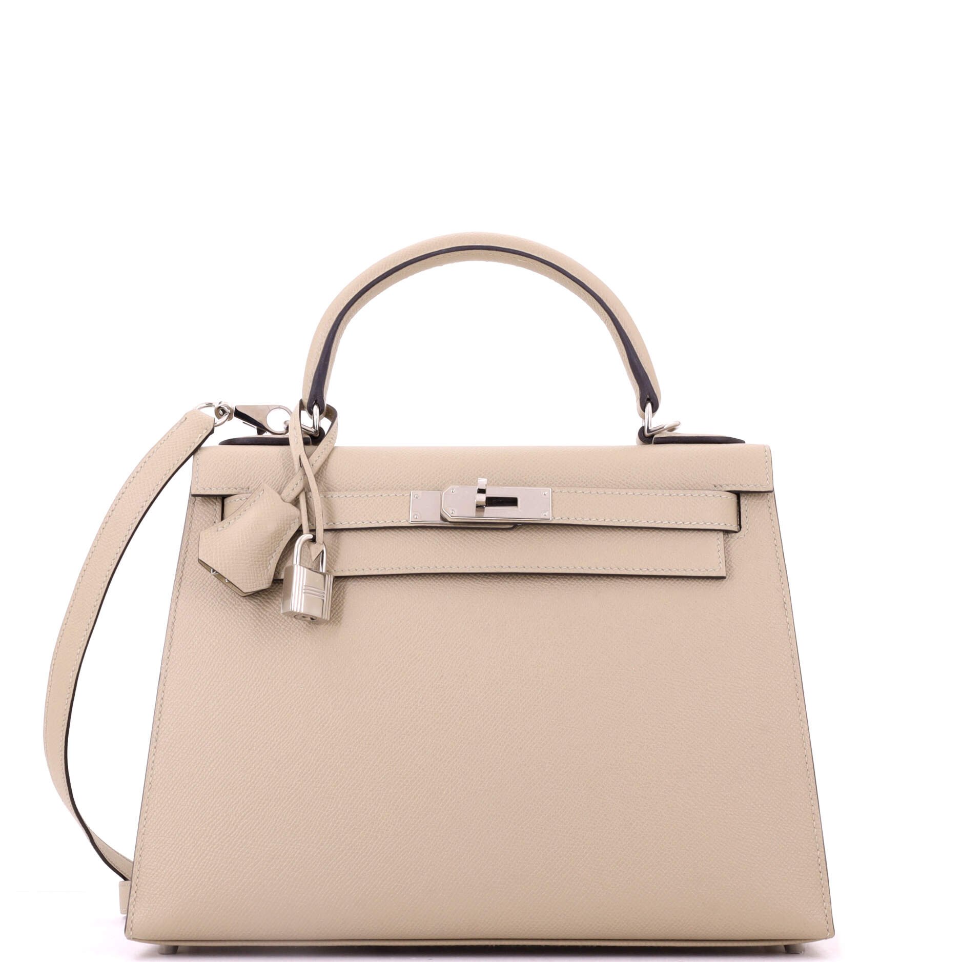 Kelly Handbag Light Epsom with Palladium Hardware 28