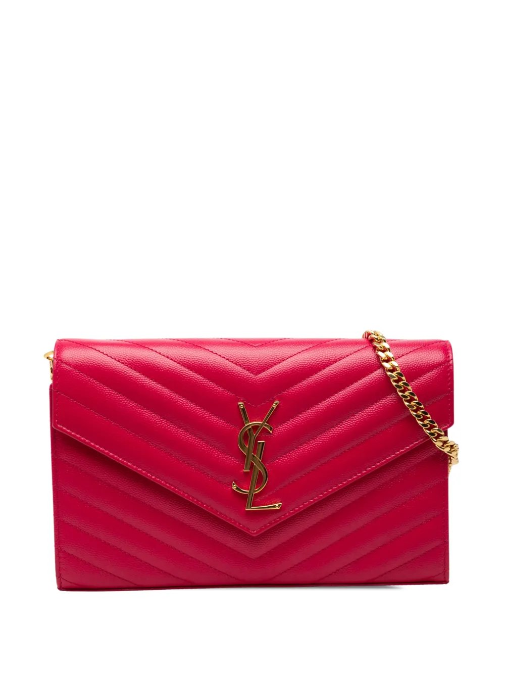 2017 Grain De Poudre Chevron Monogram Envelope Chain Wallet crossbody bag