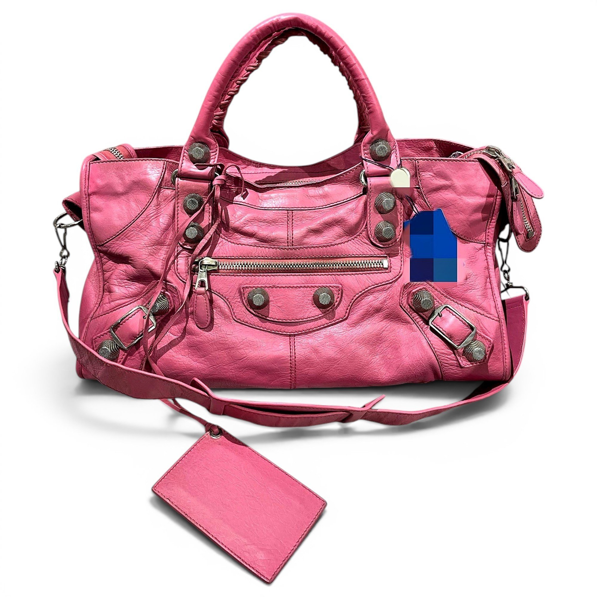 City leather handbag