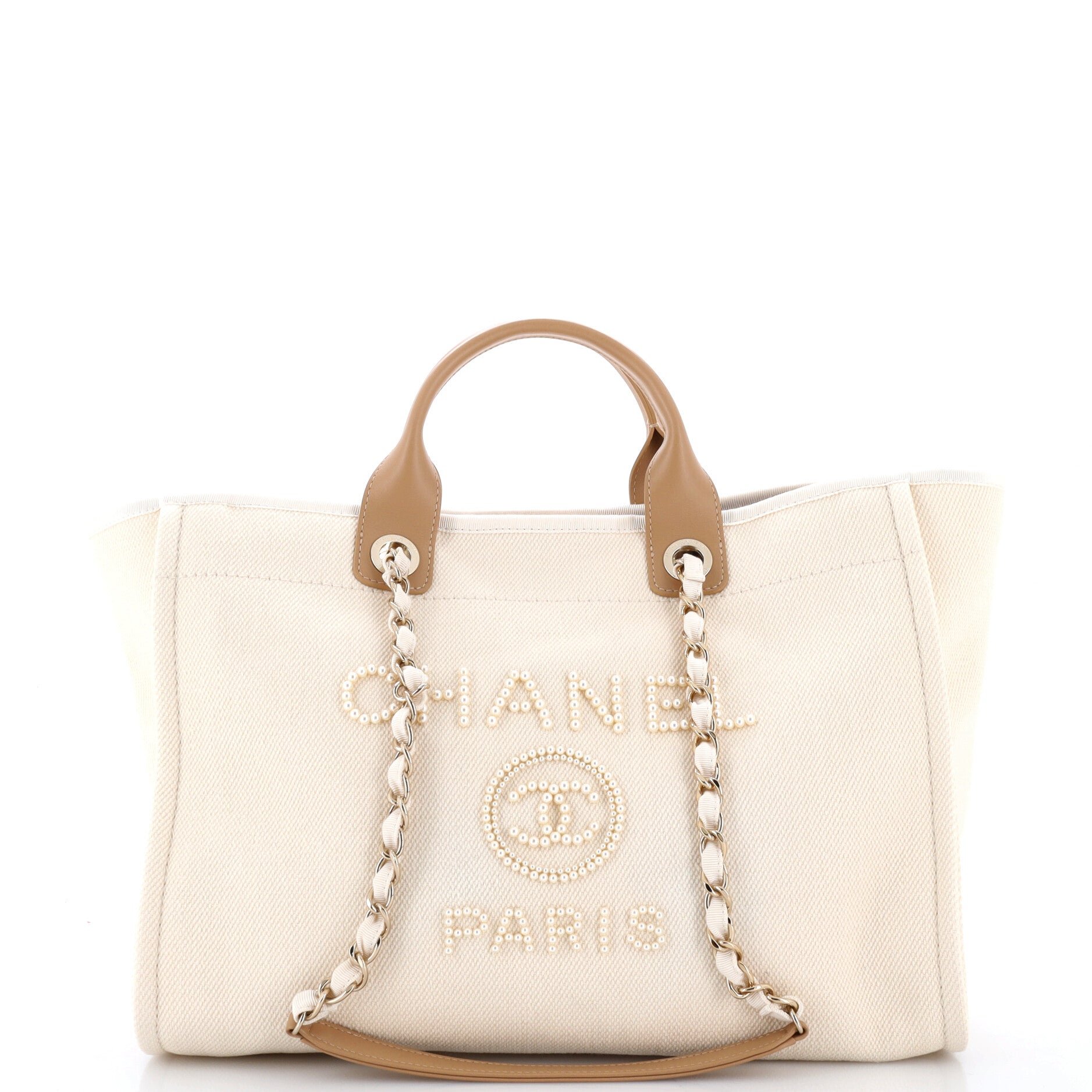 Deauville Tote Pearl Embellished Canvas Medium