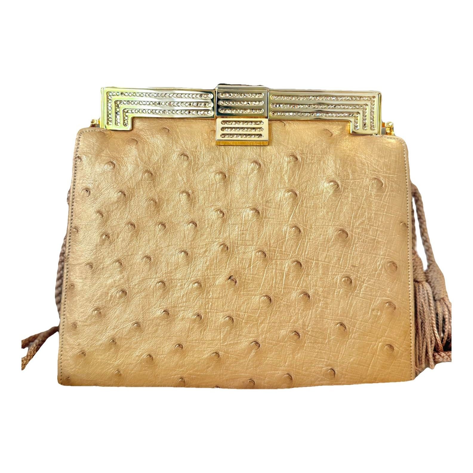 Ostrich clutch bag