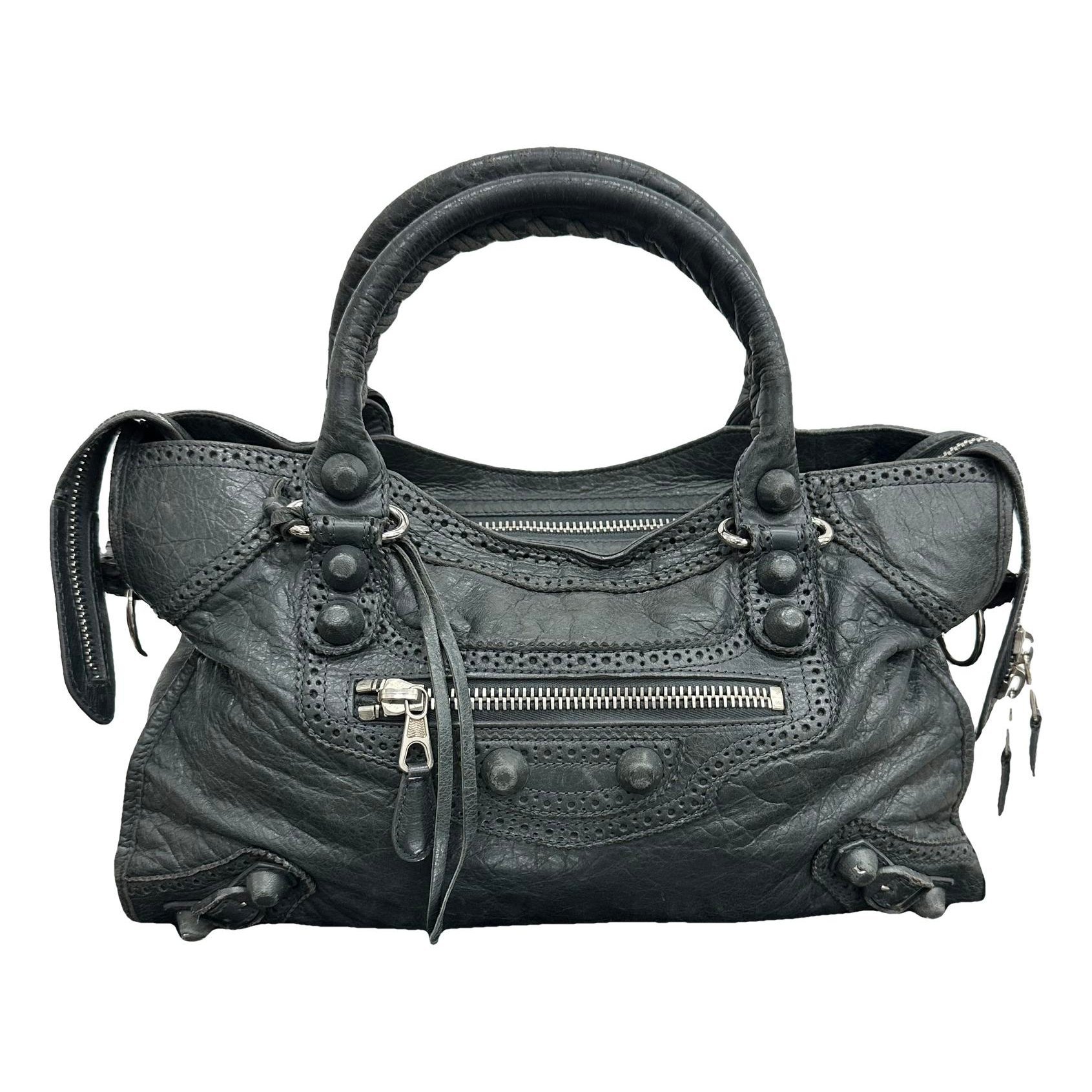 City leather handbag