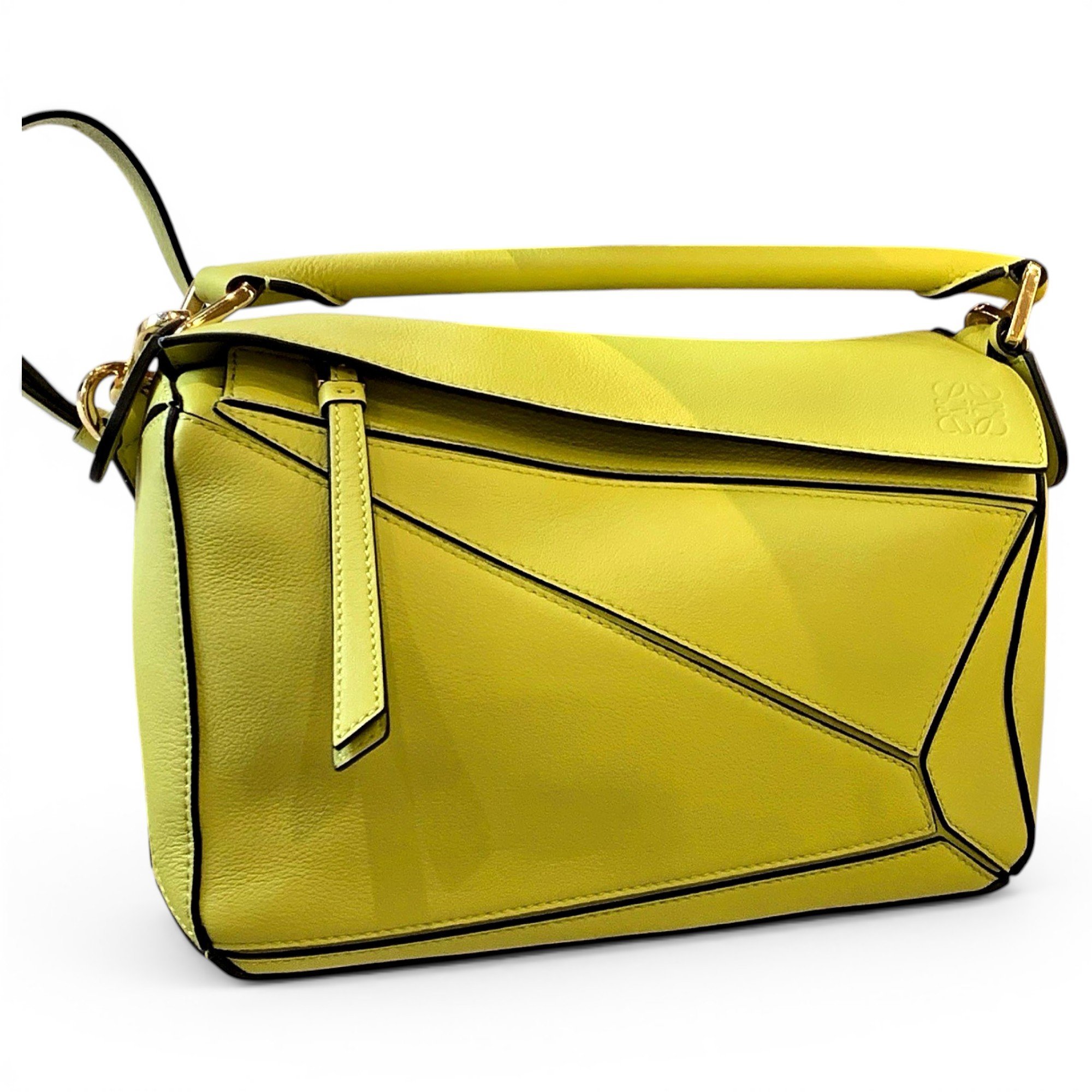 Puzzle leather handbag