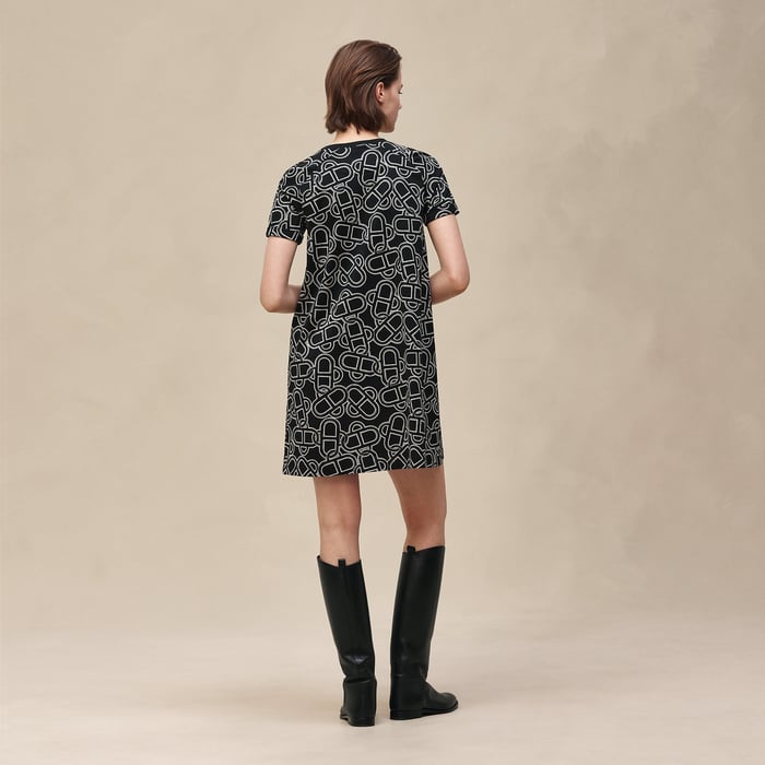 Noir "Maillon Equestre" Flared Dress