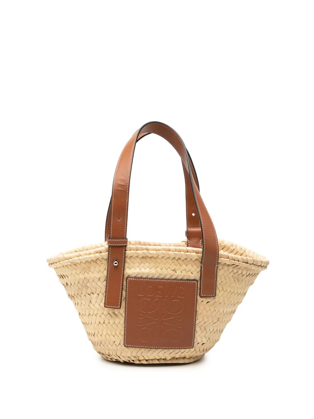 2022 Small Raffia Anagram Basket tote bag