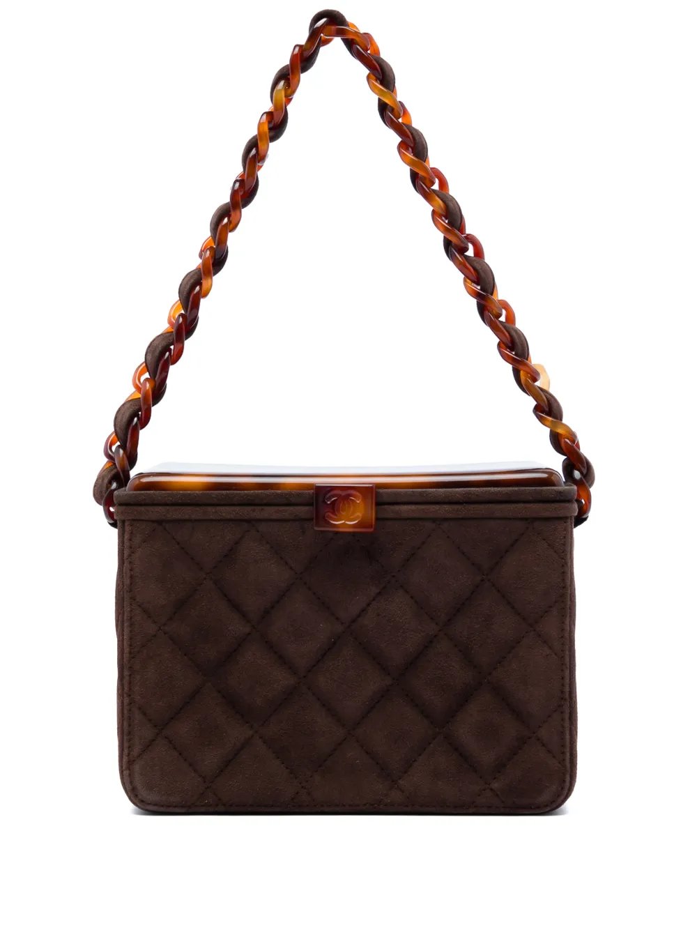 1996-1997 CC Quilted Suede Box Vanity Bag shoulder bag