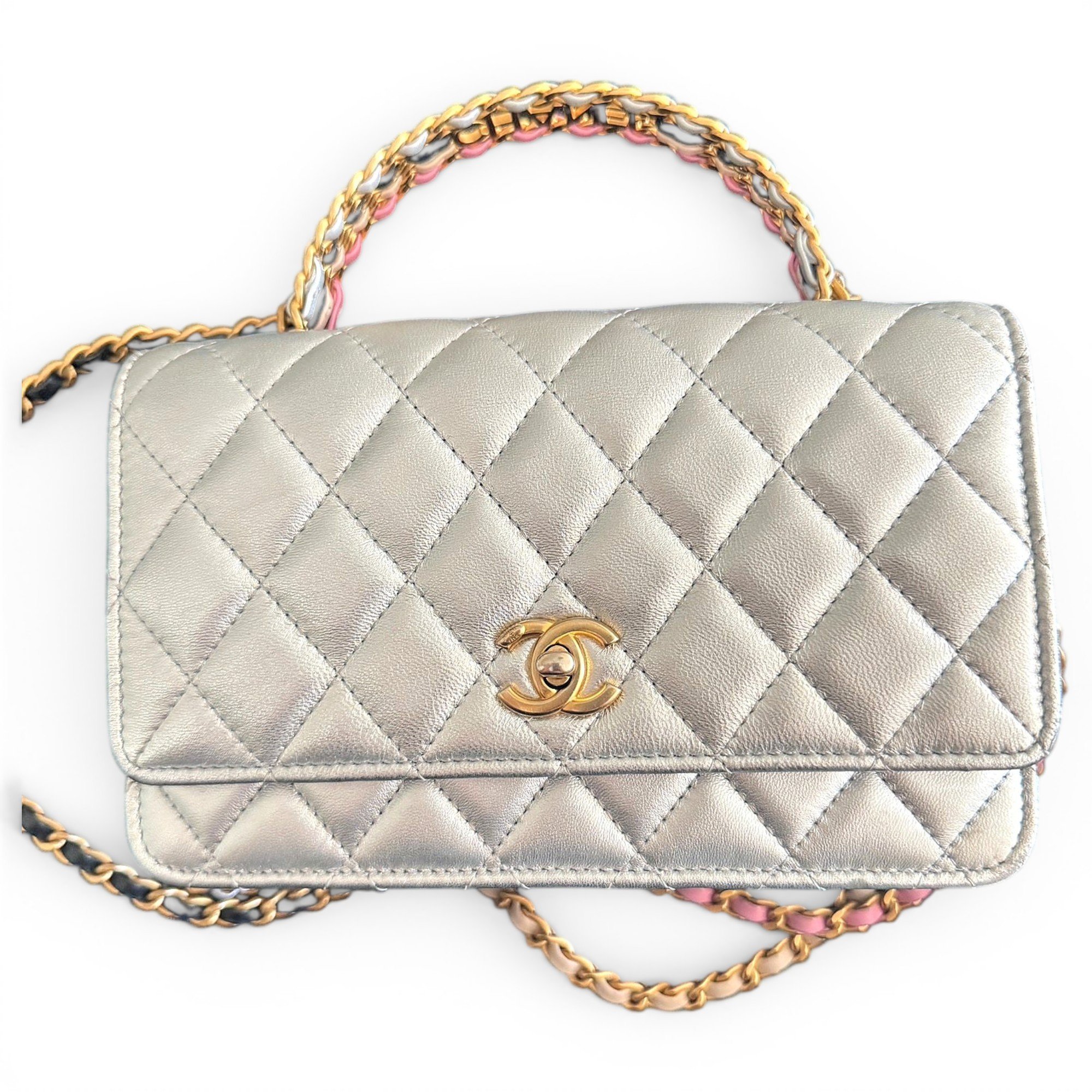 Wallet On Chain leather crossbody bag