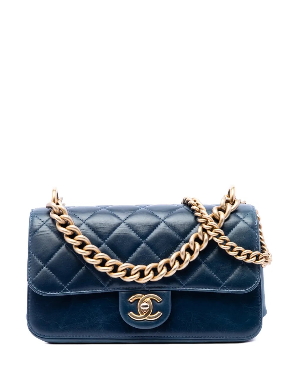 2018-2019 Small Quilted Calfskin Straight Lined Flap satchel