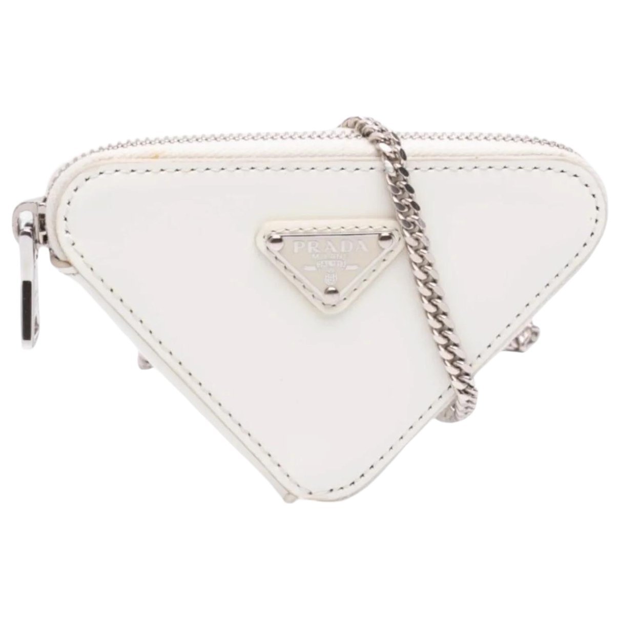 Triangle leather crossbody bag