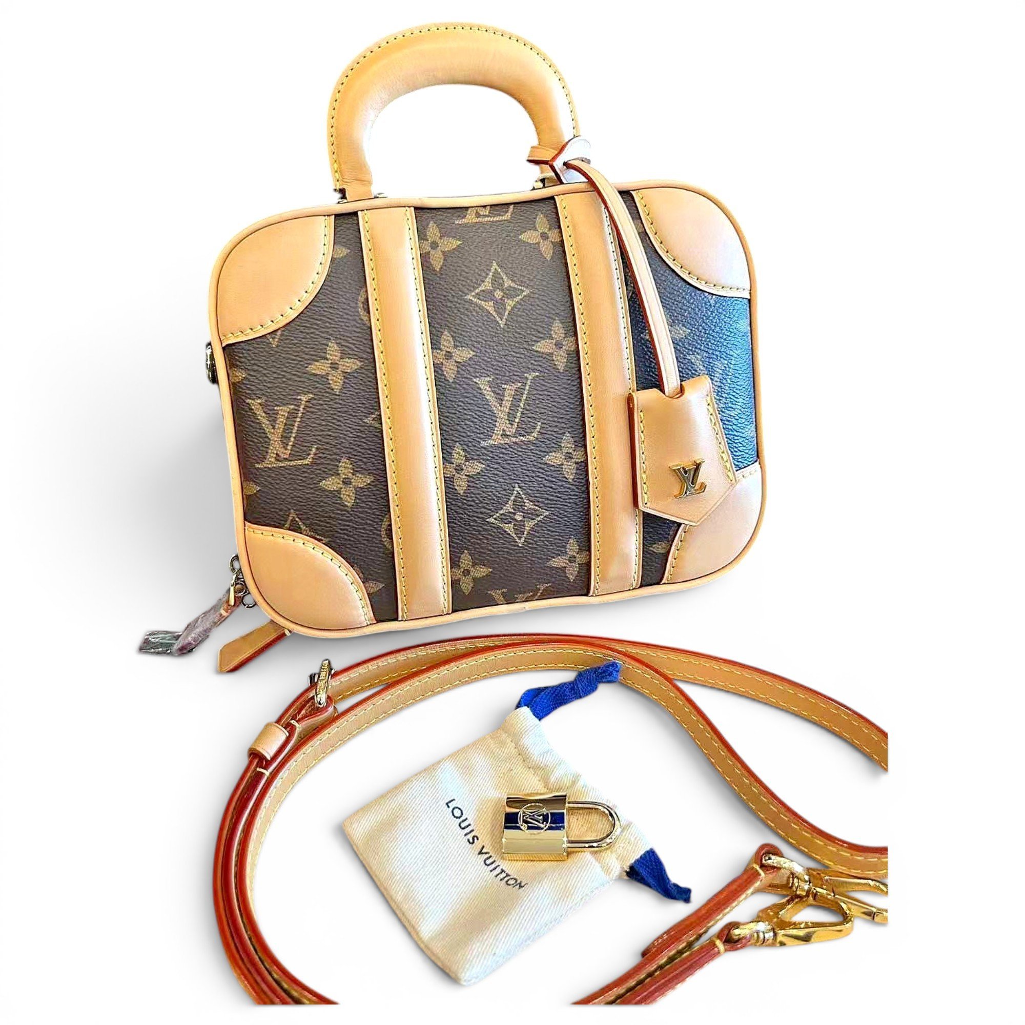 Luggage mini vinyl crossbody bag