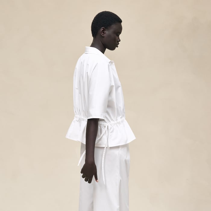 Blanc Embroidered Beach Shirt