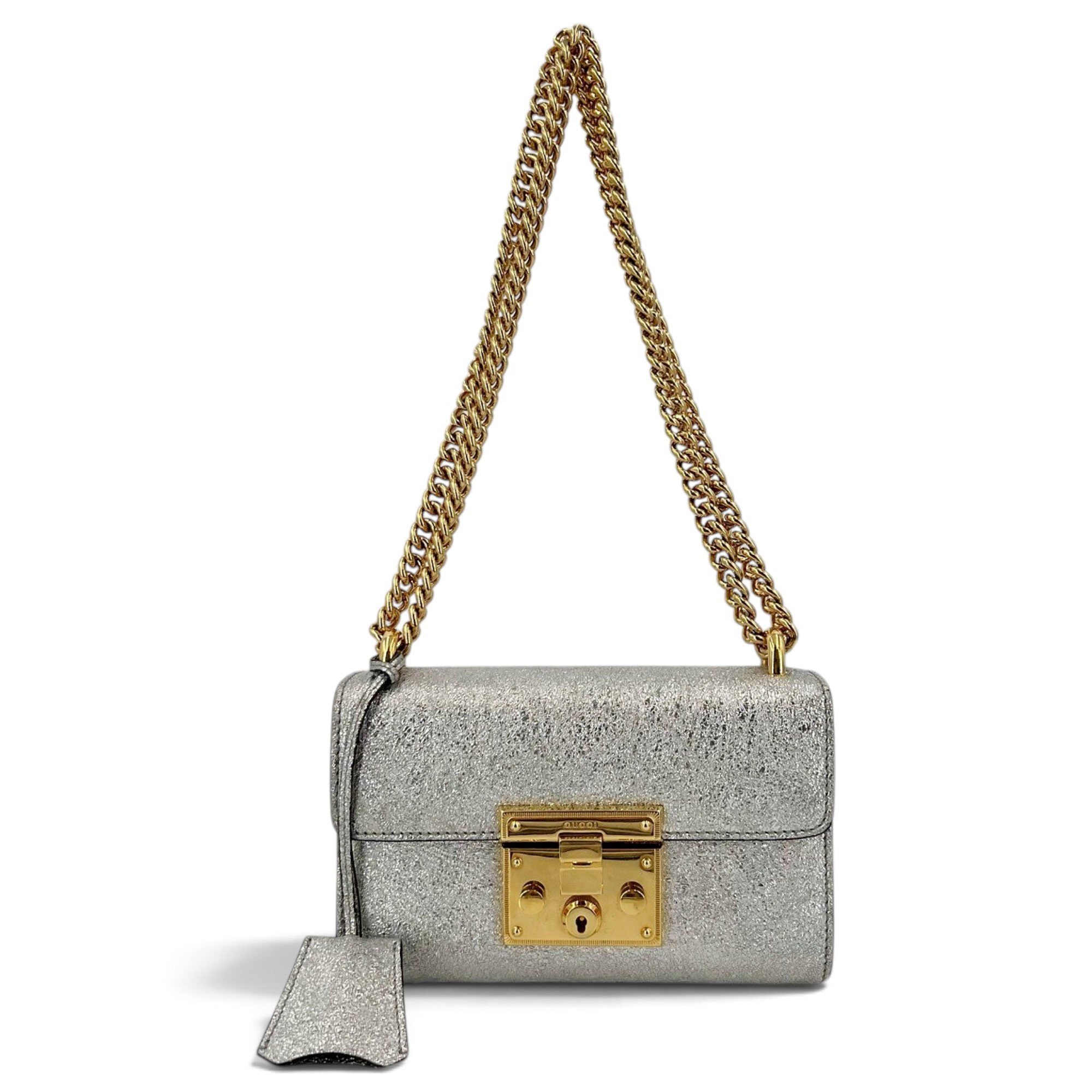 Padlock leather handbag