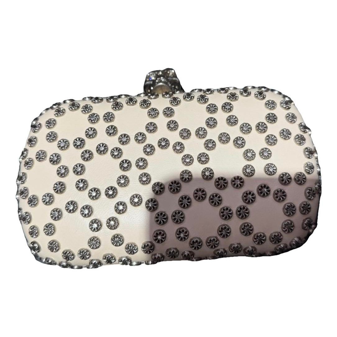 Skull leather clutch bag