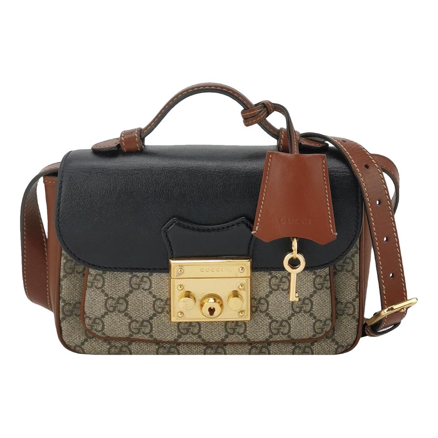 Padlock leather handbag