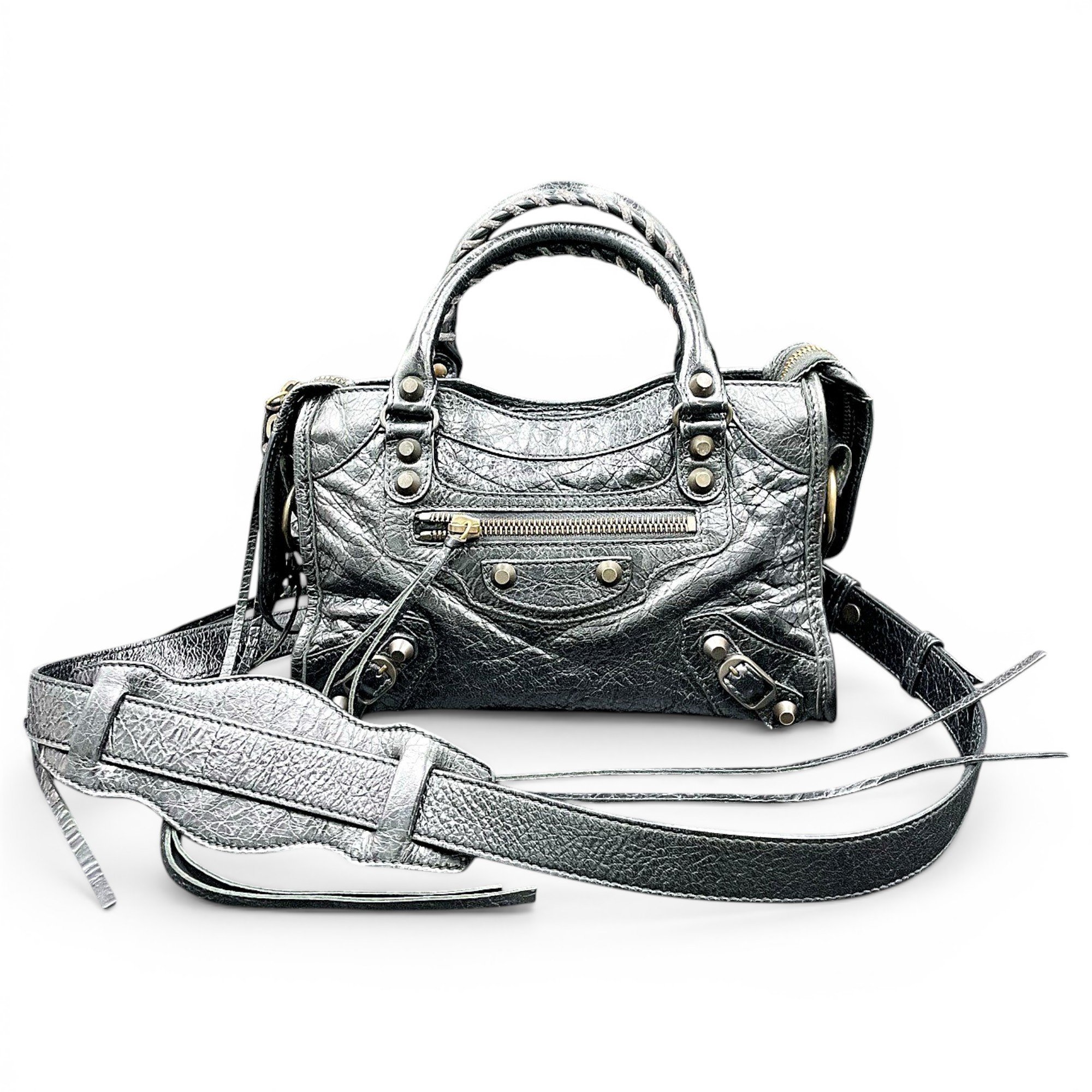 Classic Metalic leather handbag
