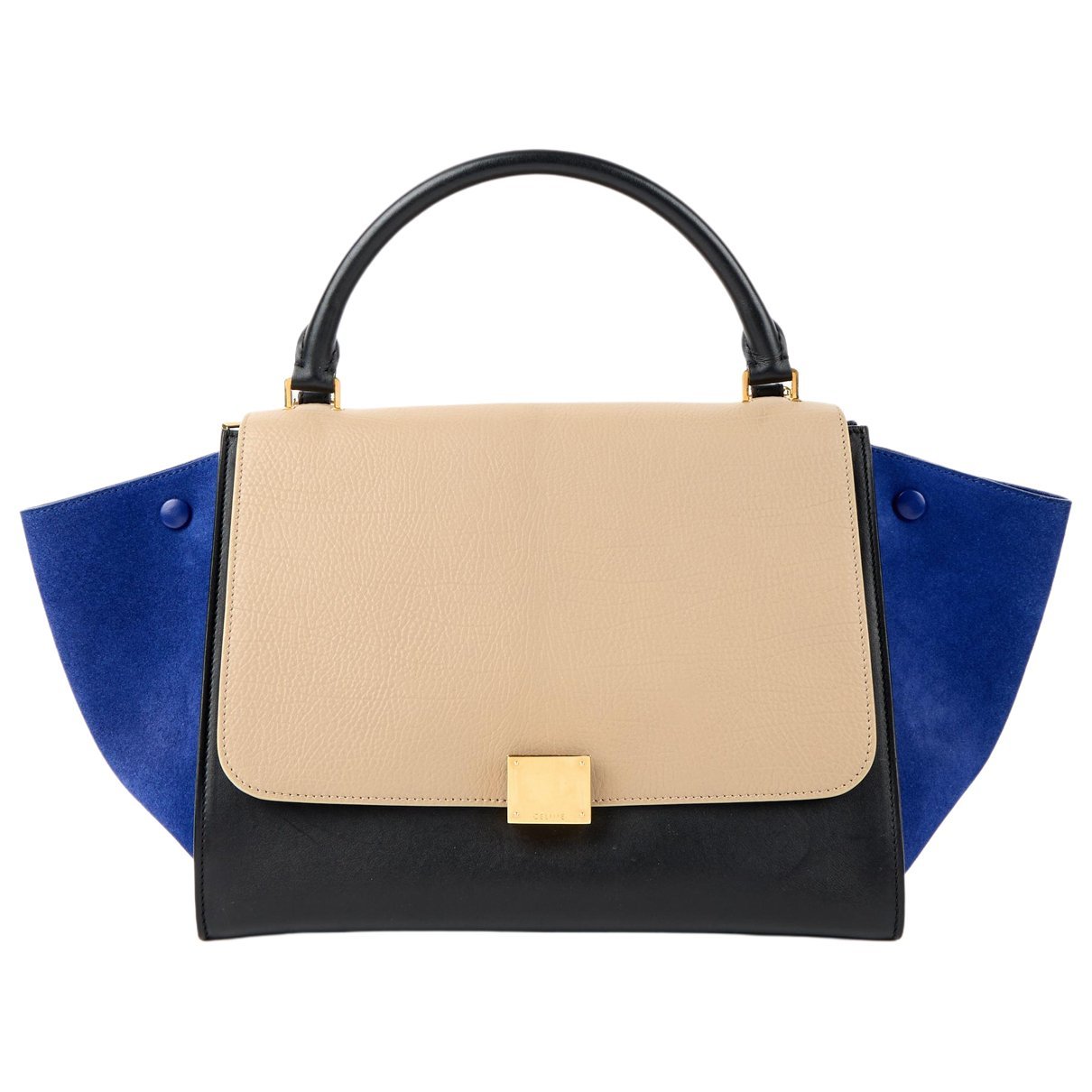 Trapèze leather handbag