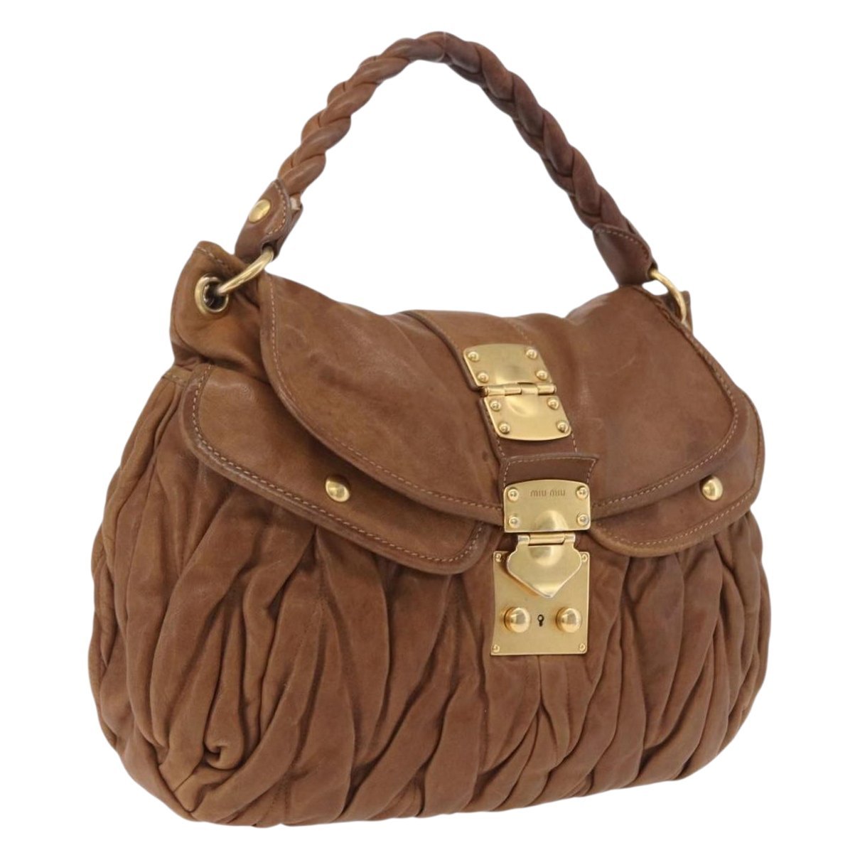 Coffer leather handbag