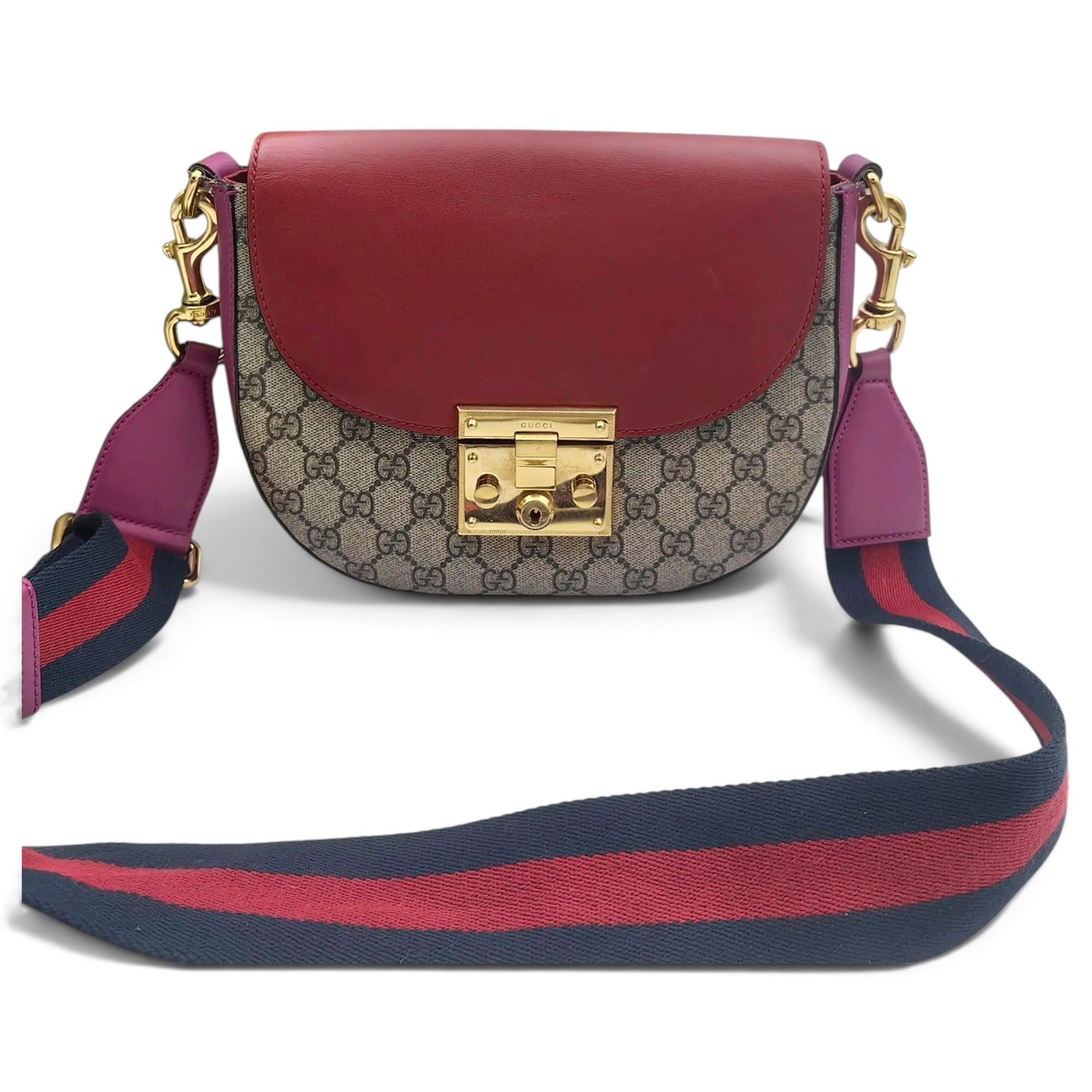 Padlock leather crossbody bag
