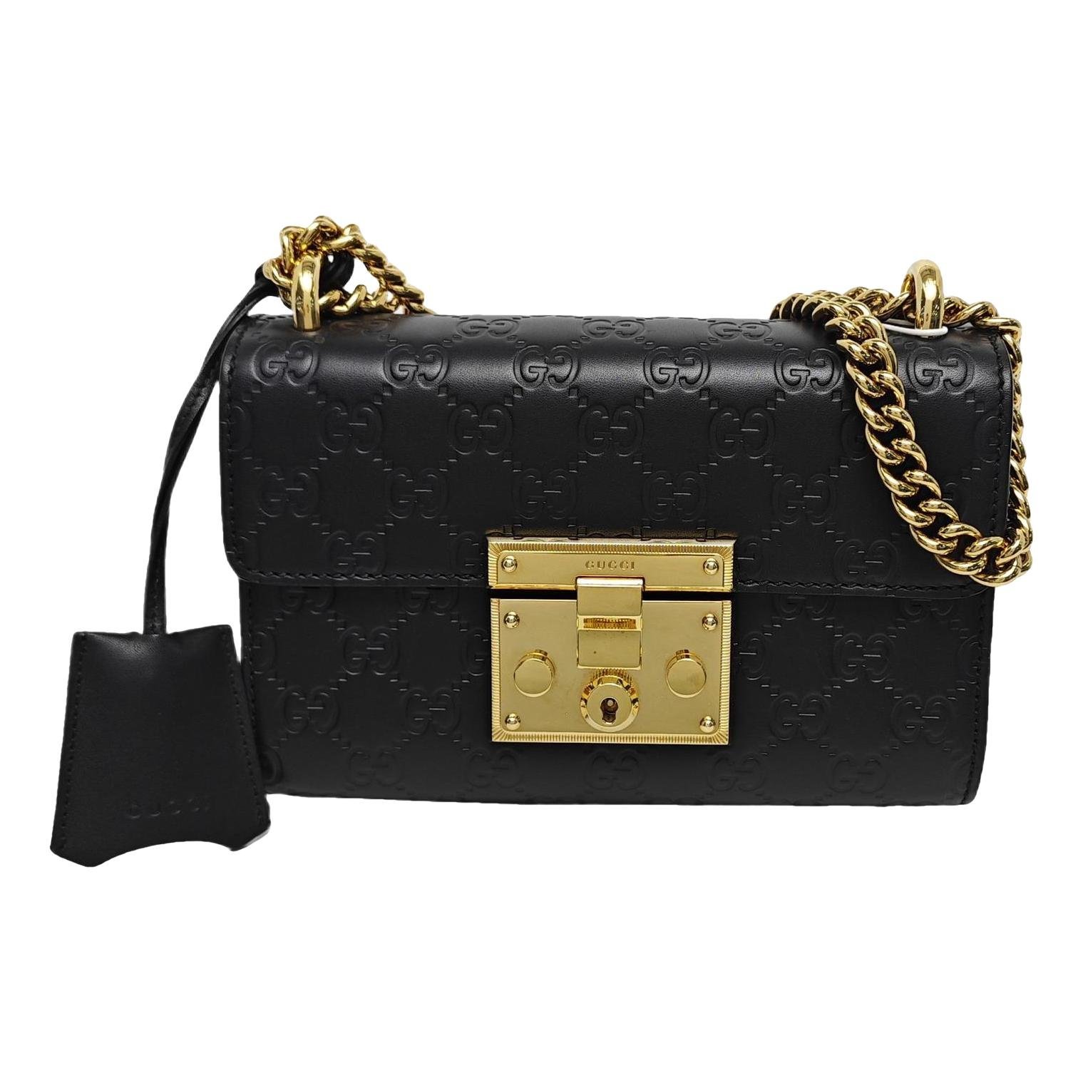 Padlock leather crossbody bag