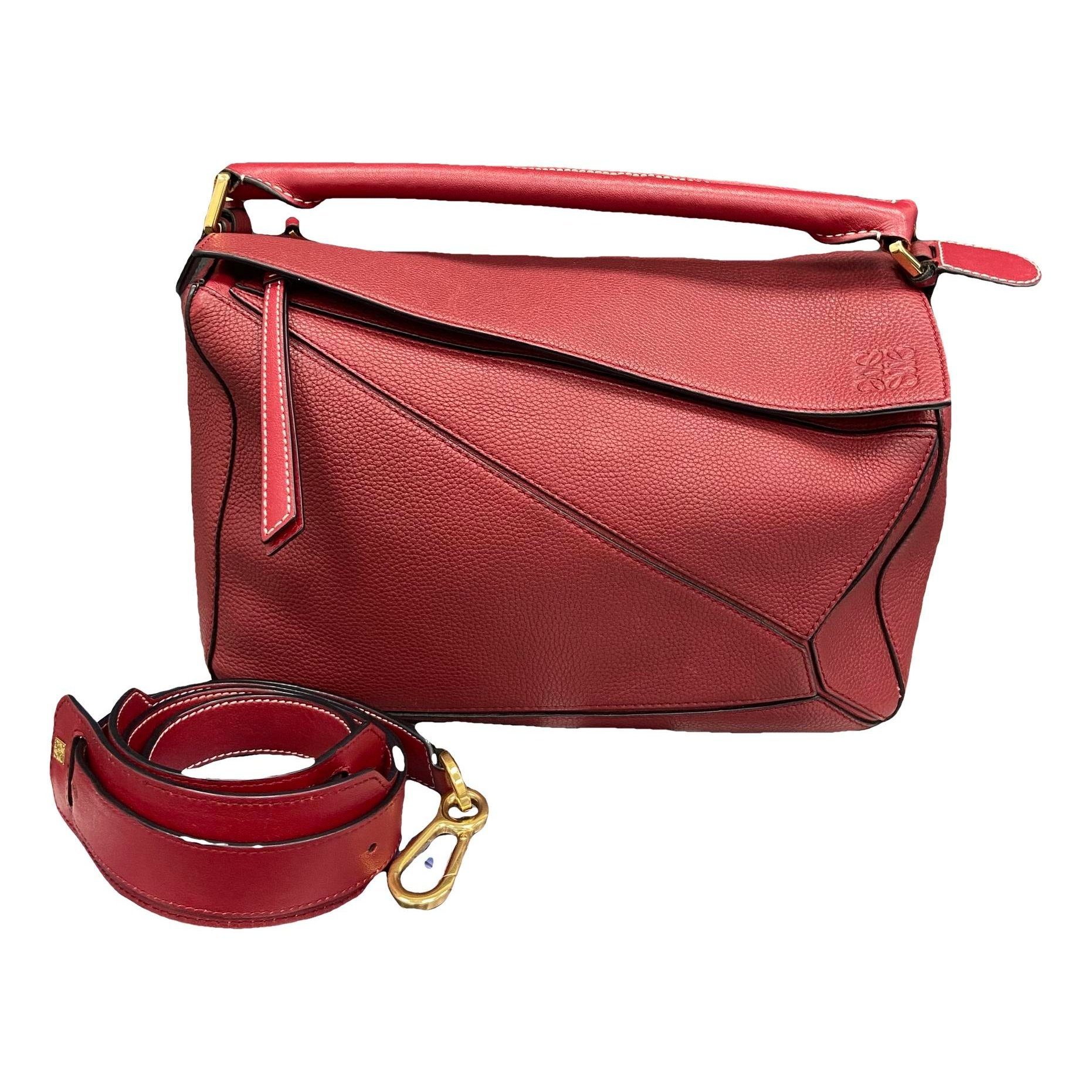 Puzzle leather handbag