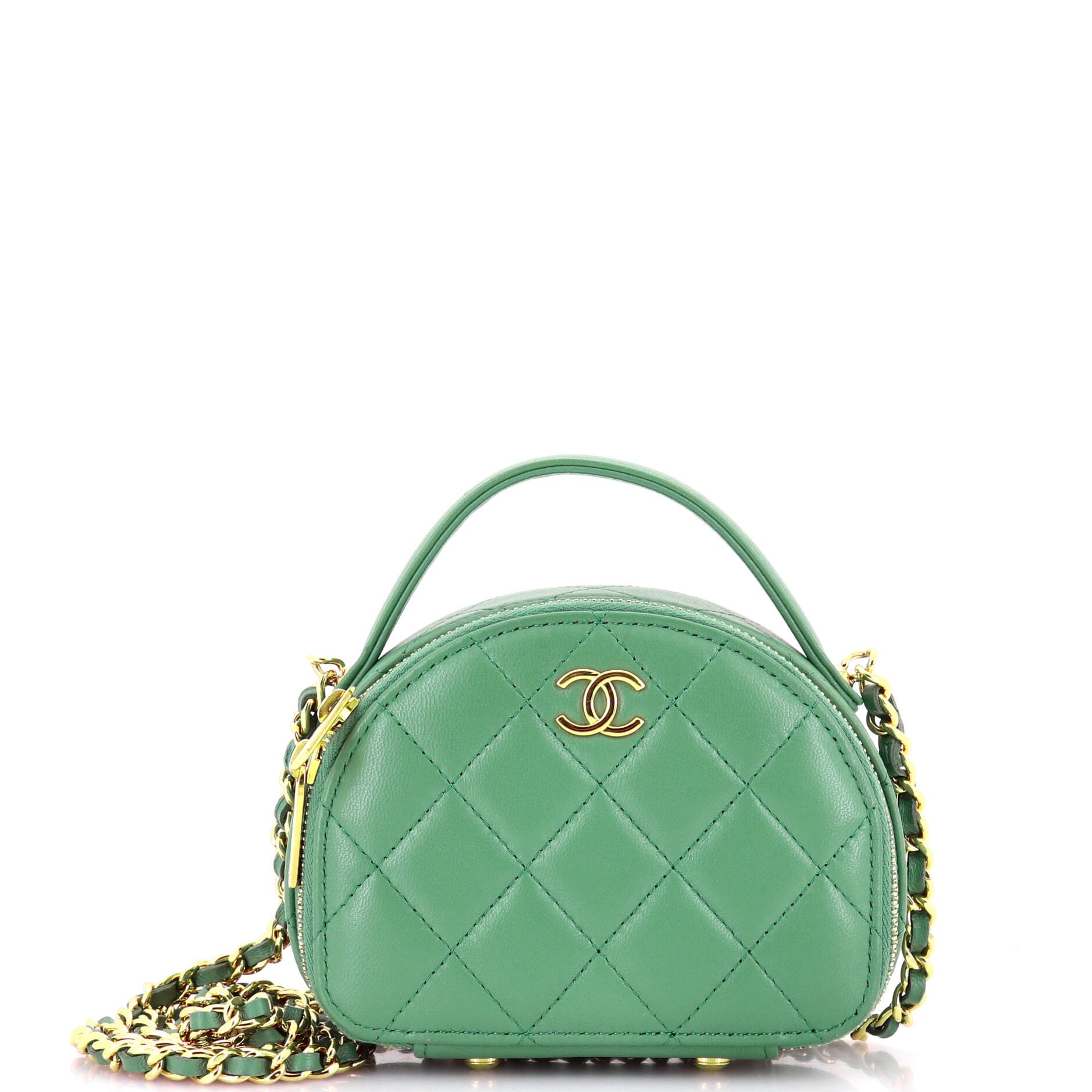 Chic Riviera Vanity Case with Chain Quilted Lambskin Mini
