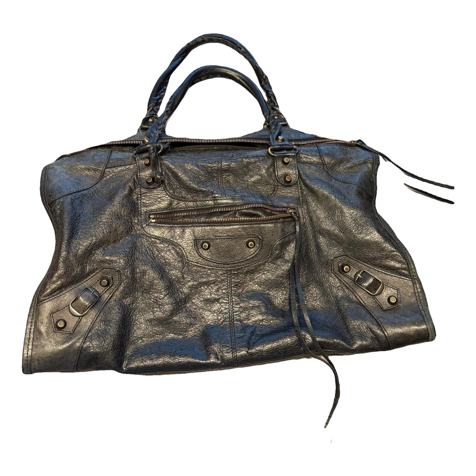 City leather handbag
