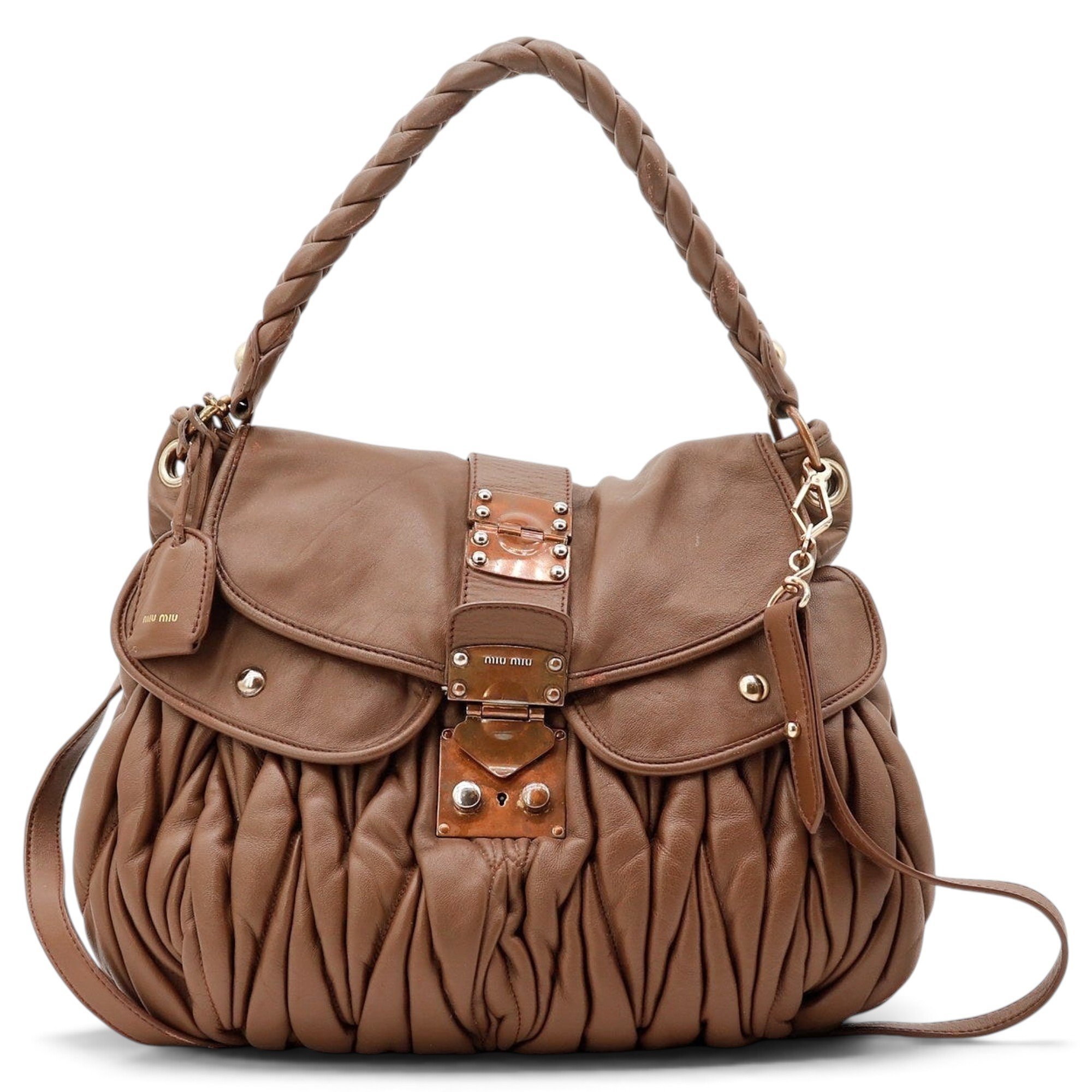 Coffer leather handbag