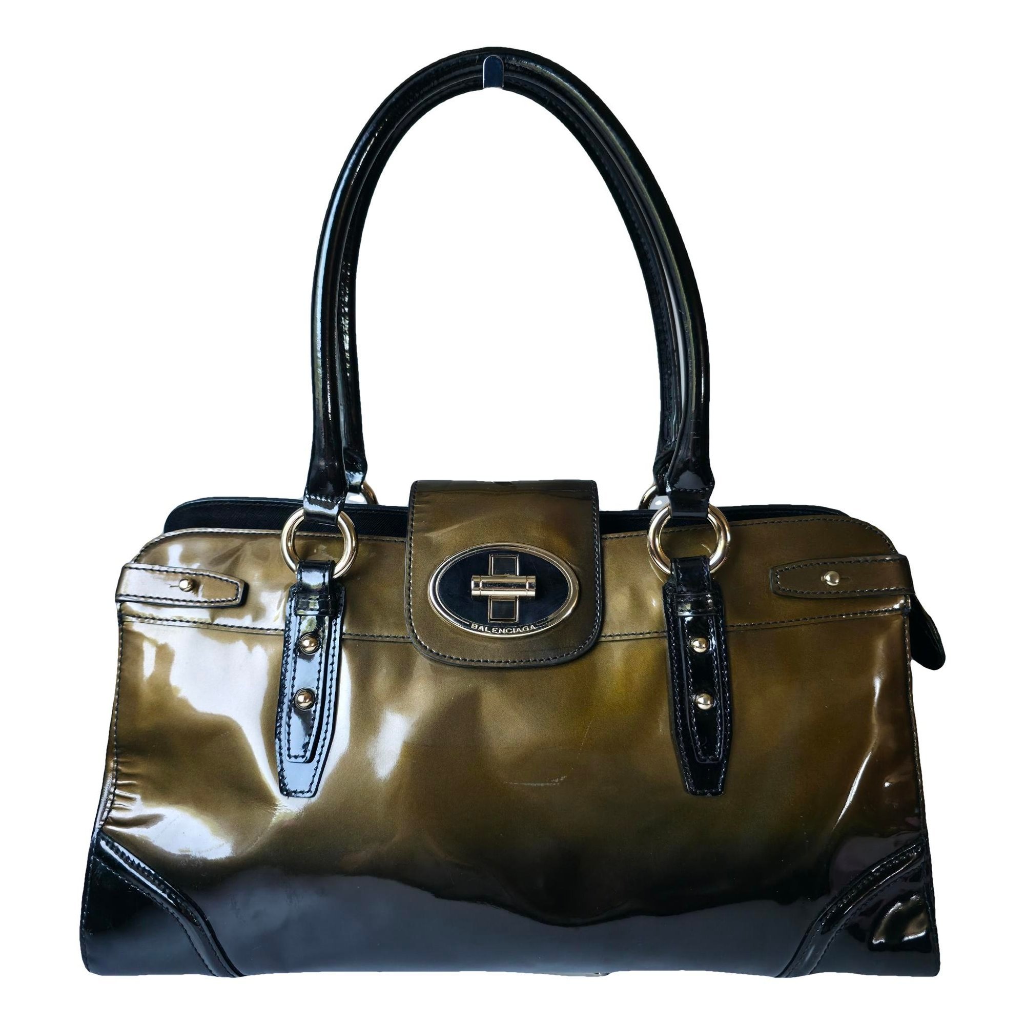 Patent leather handbag