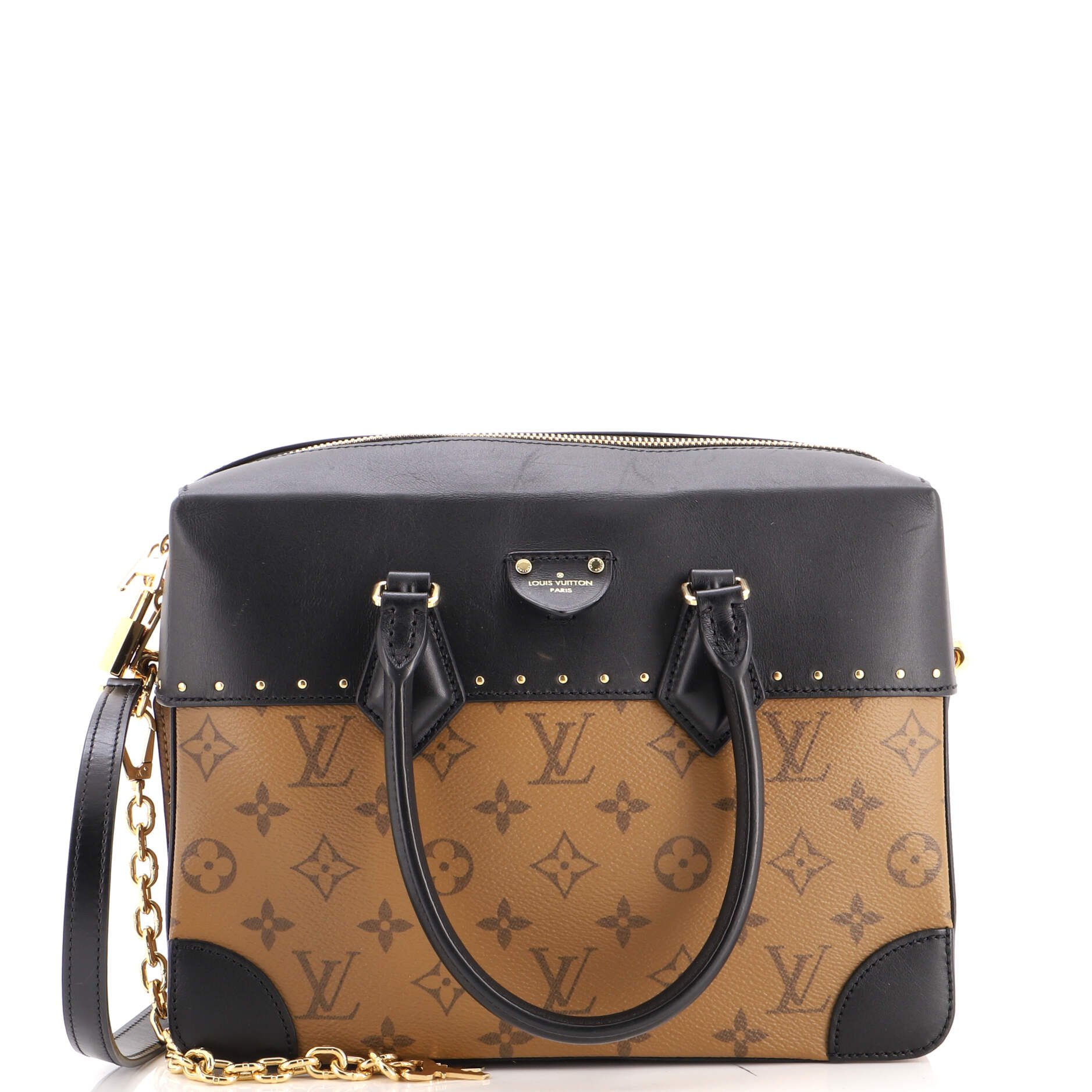 City Malle Handbag Reverse Monogram Canvas and Leather MM