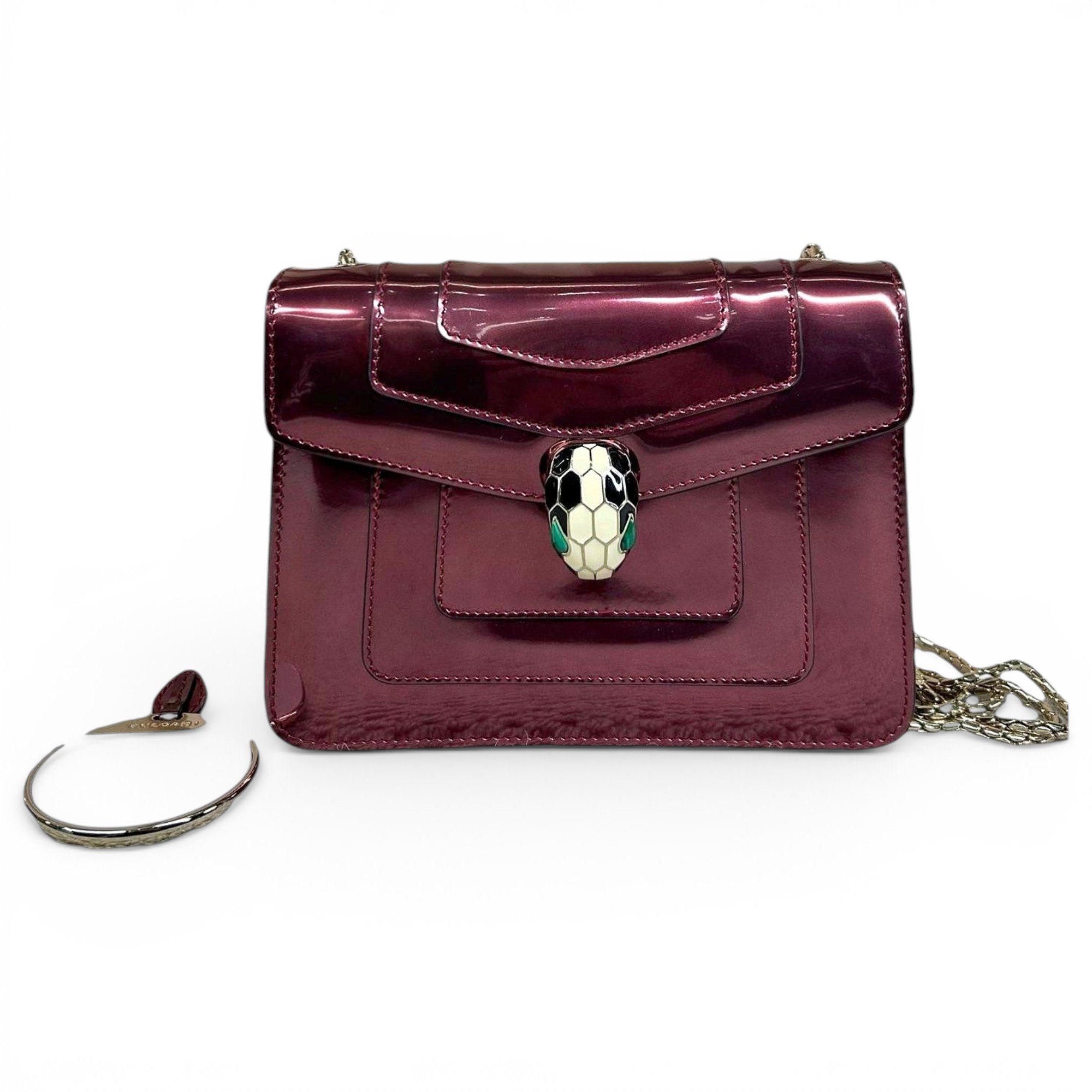 Serpenti patent leather handbag