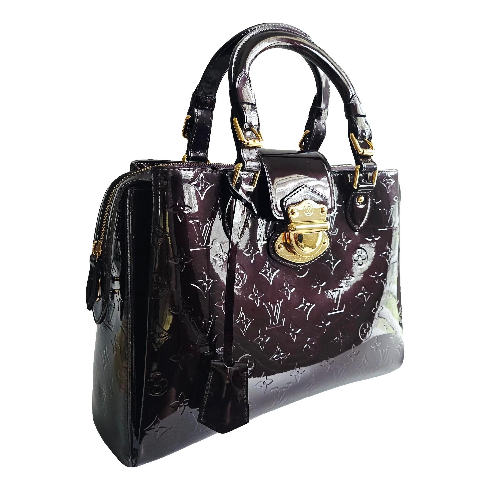 Patent leather satchel
