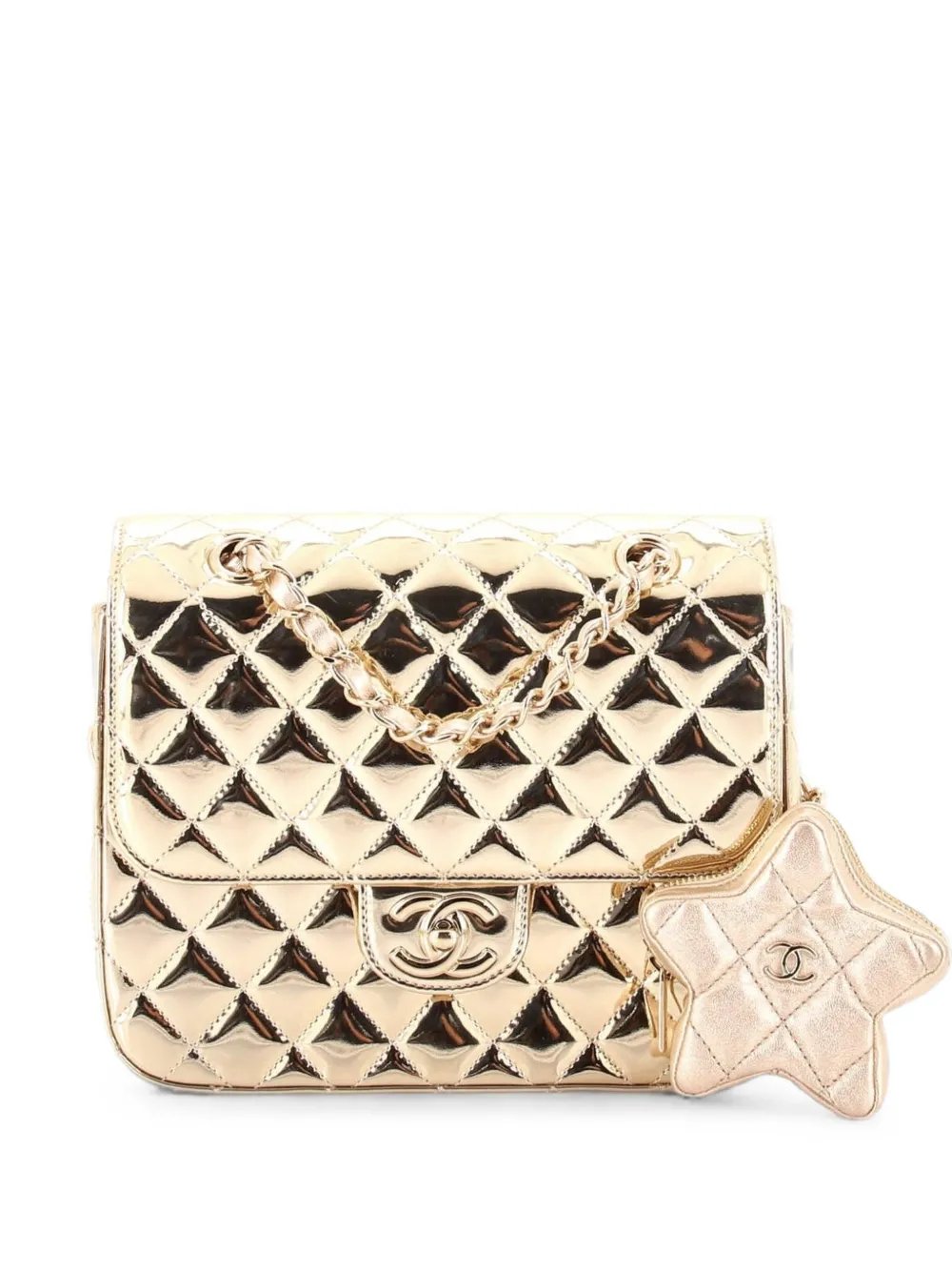 Hollywood Boulevard with Star Coin Purse Quilted Metallic Leather backpack