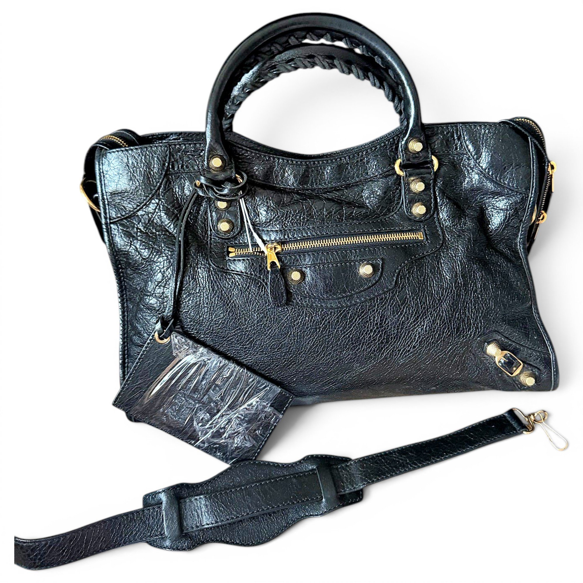 City leather handbag