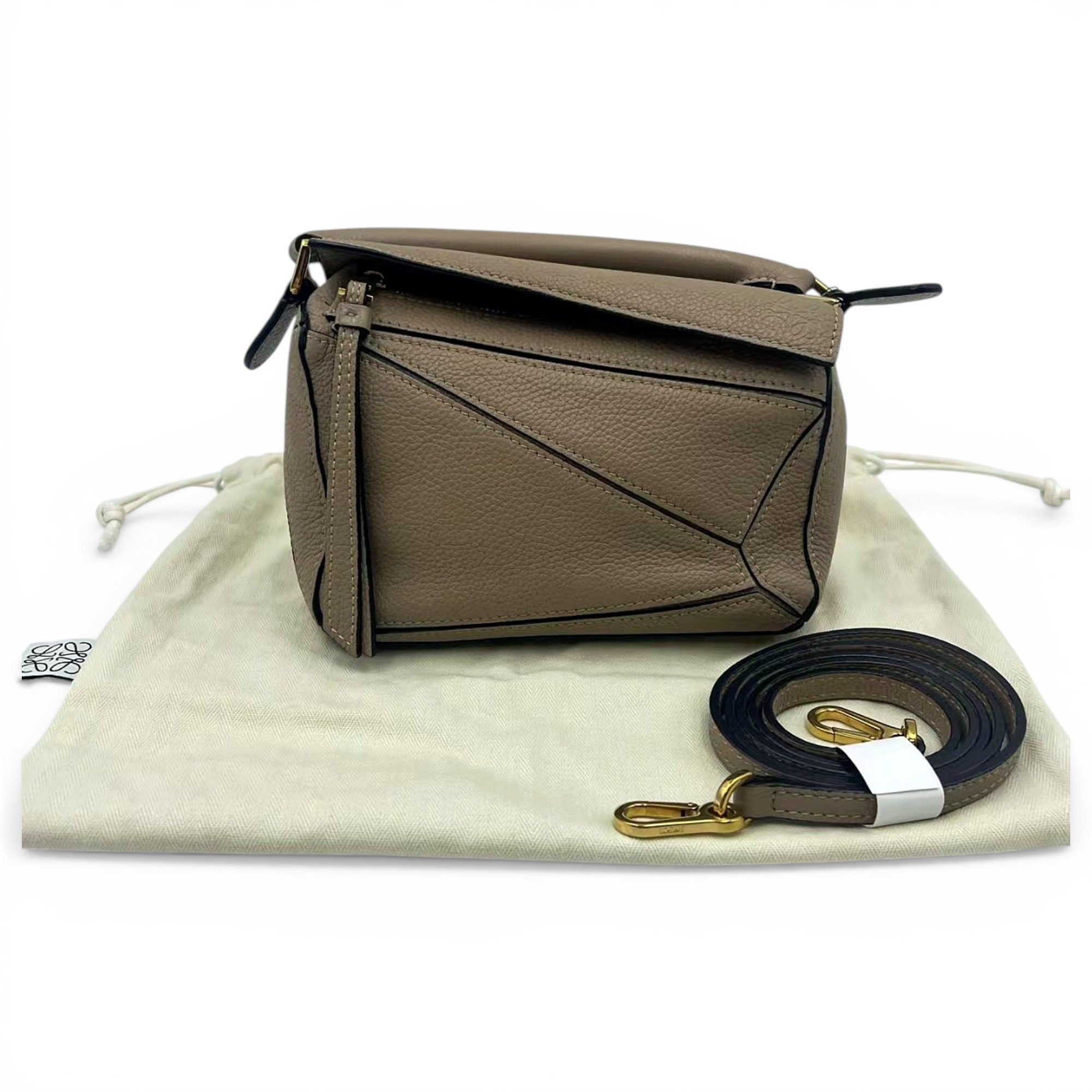 Puzzle leather handbag