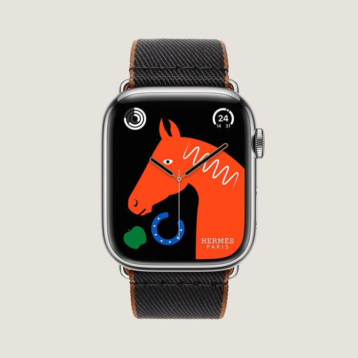 Band Apple Watch Hermès Single Tour 45 MM Twill Jump