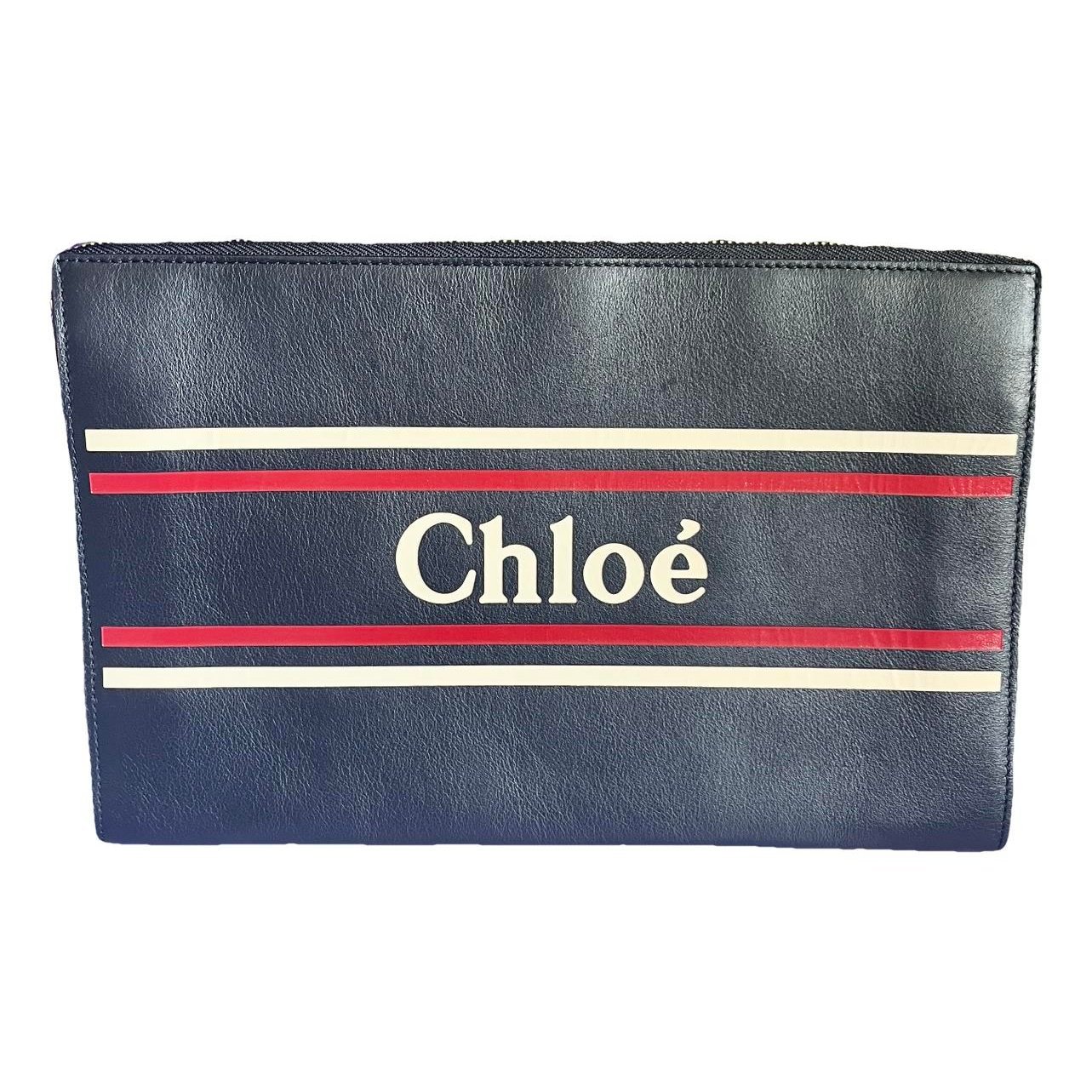 Leather clutch bag