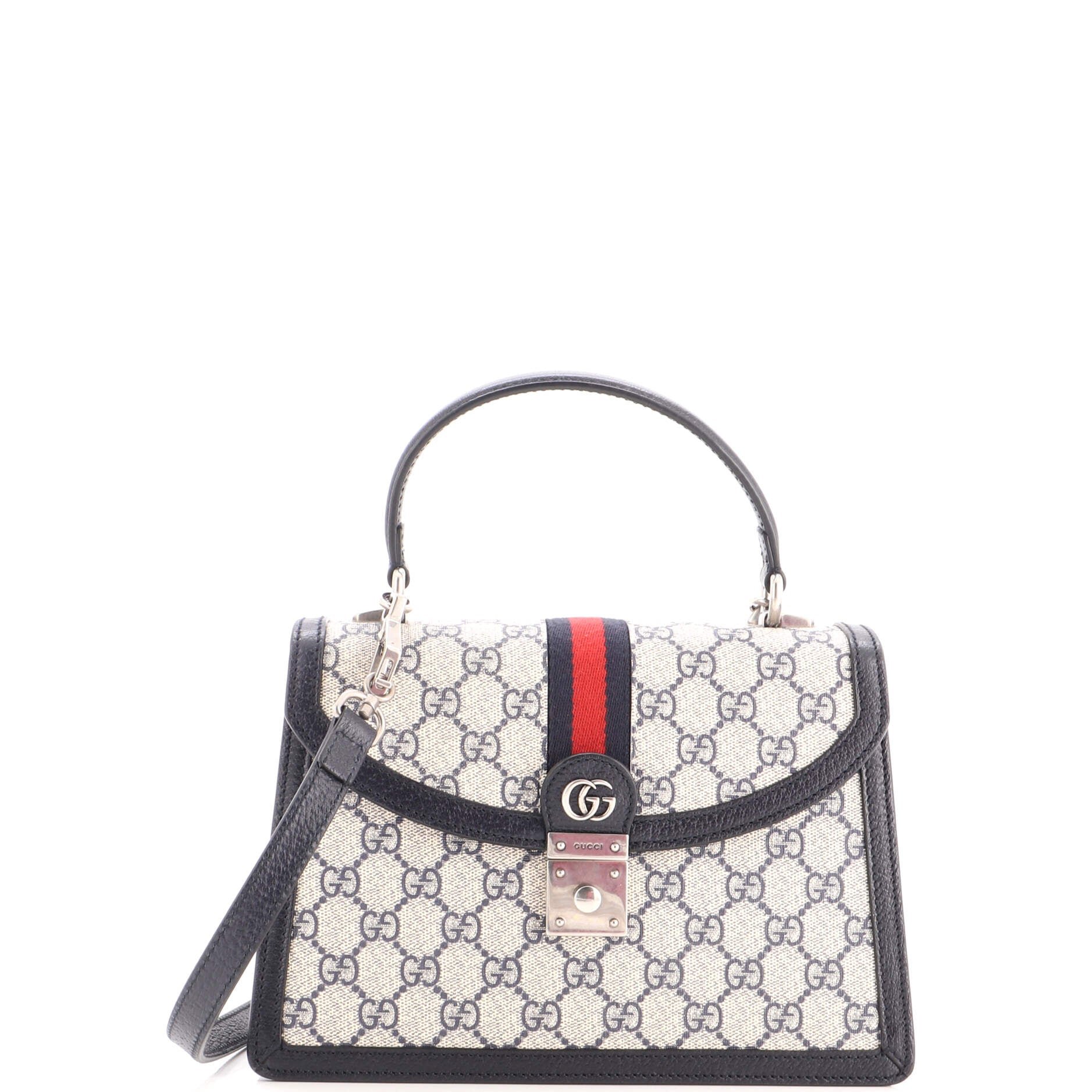 Ophidia Flap Top Handle Bag GG Coated Canvas Small