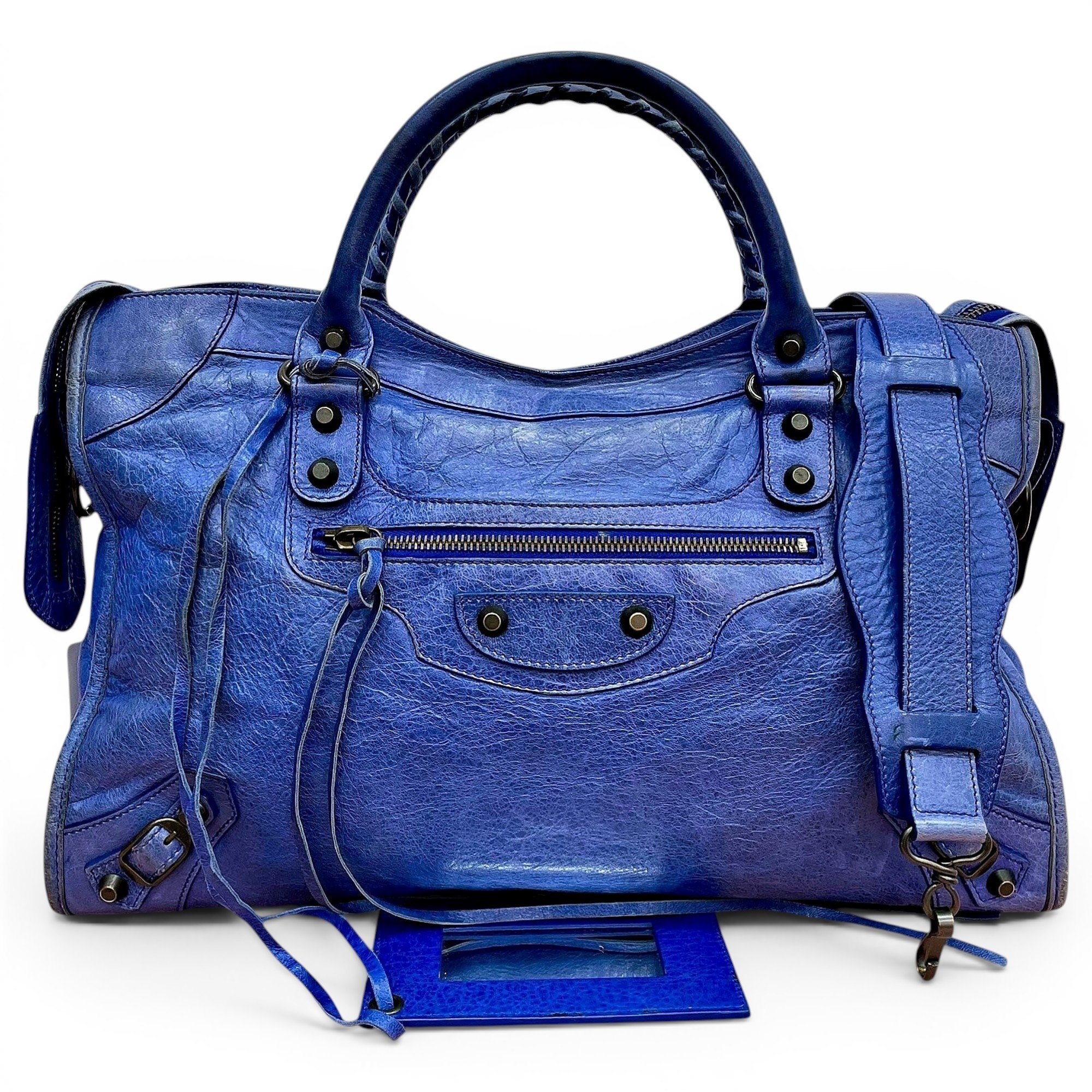 City leather handbag