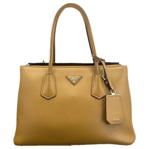 Double leather handbag