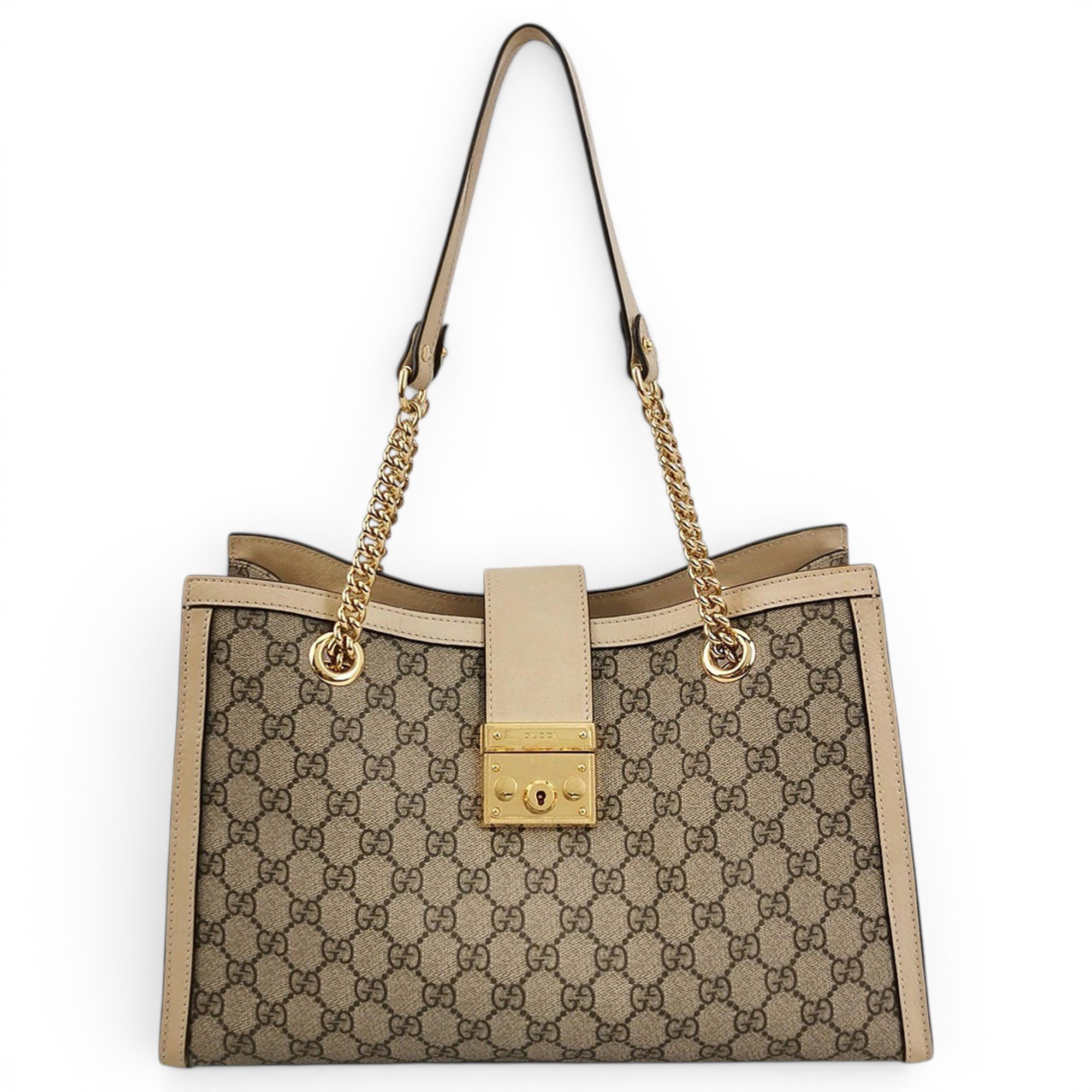 Padlock leather handbag