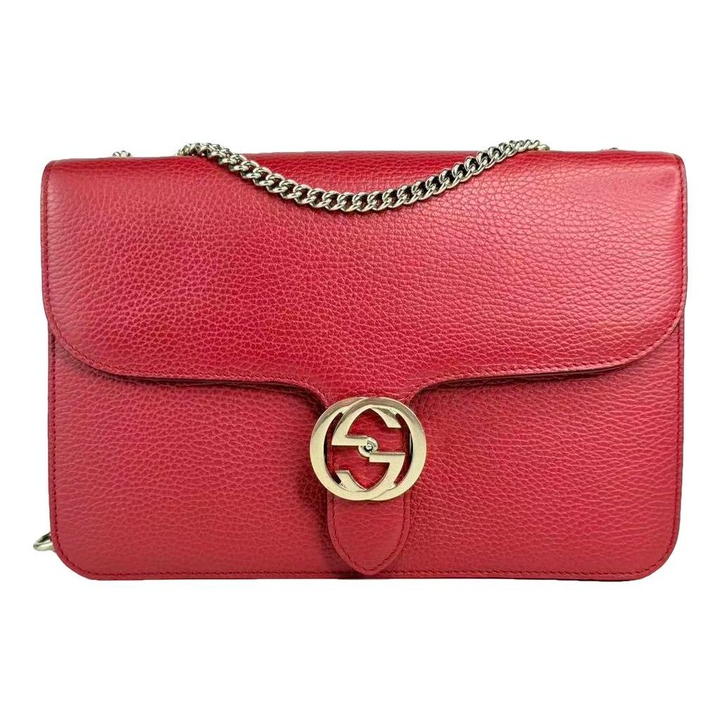 Interlocking leather crossbody bag