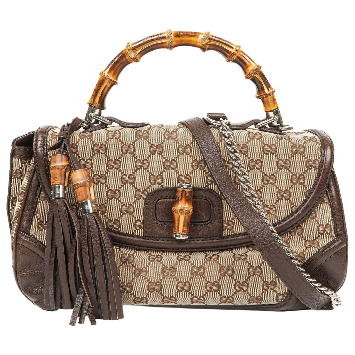 Convertible Pompon Bamboo Top Handle cloth handbag