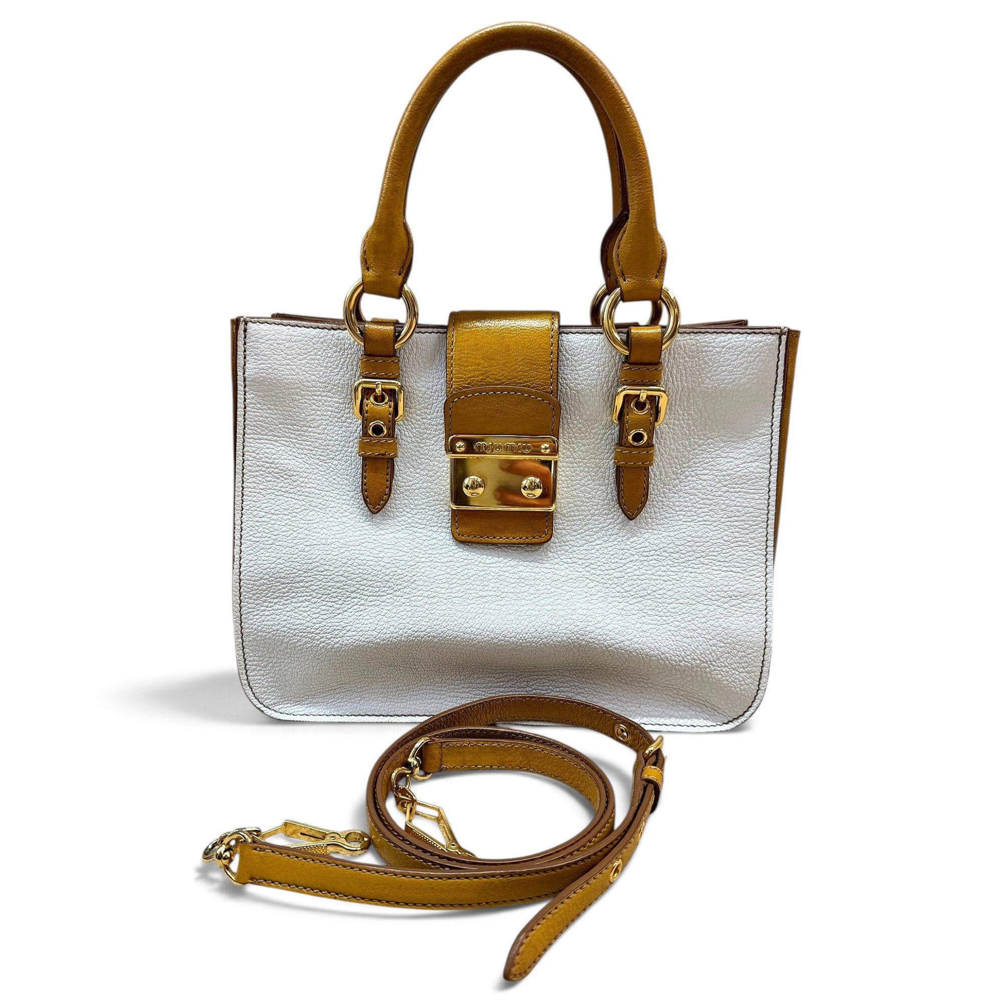Madras leather handbag