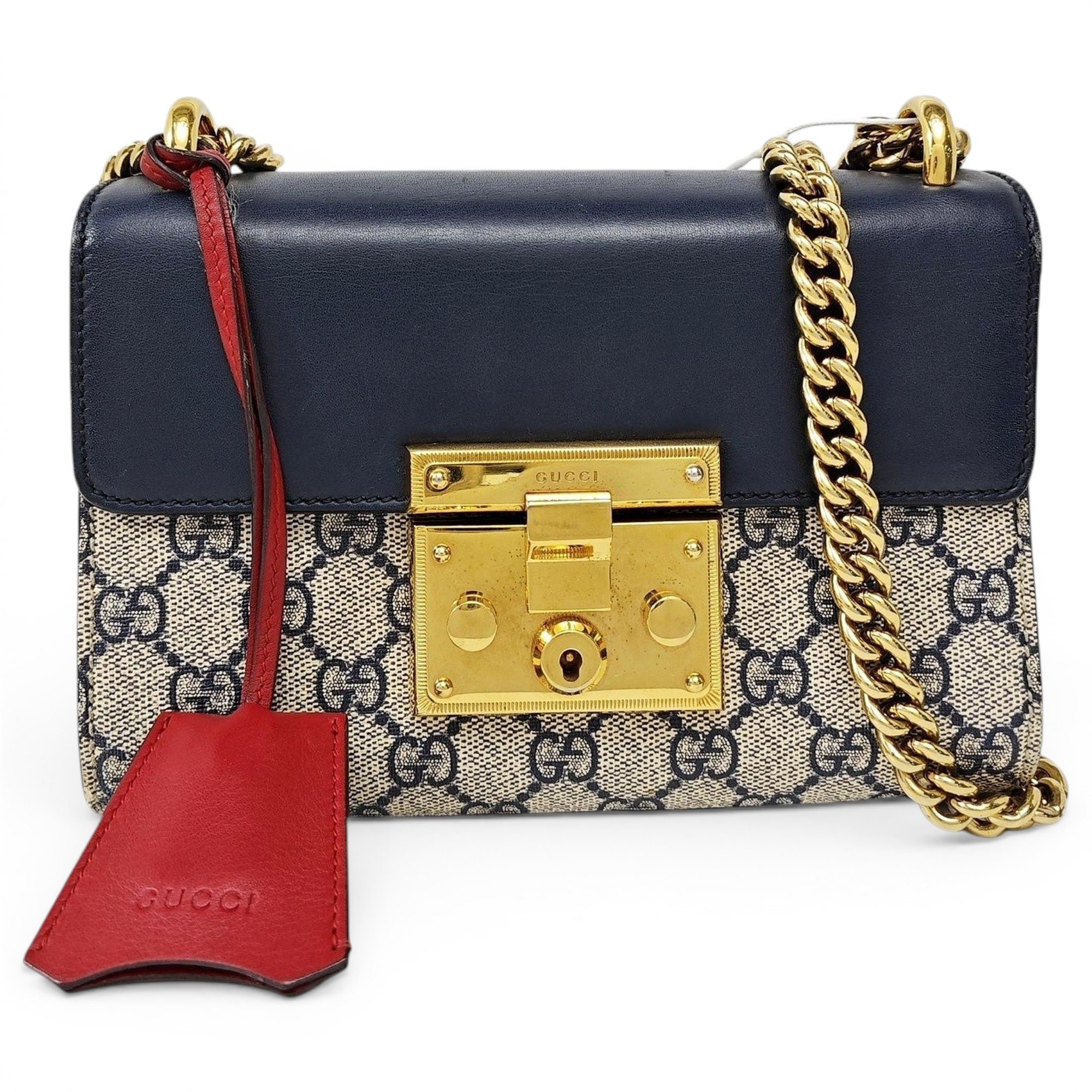 Padlock leather handbag
